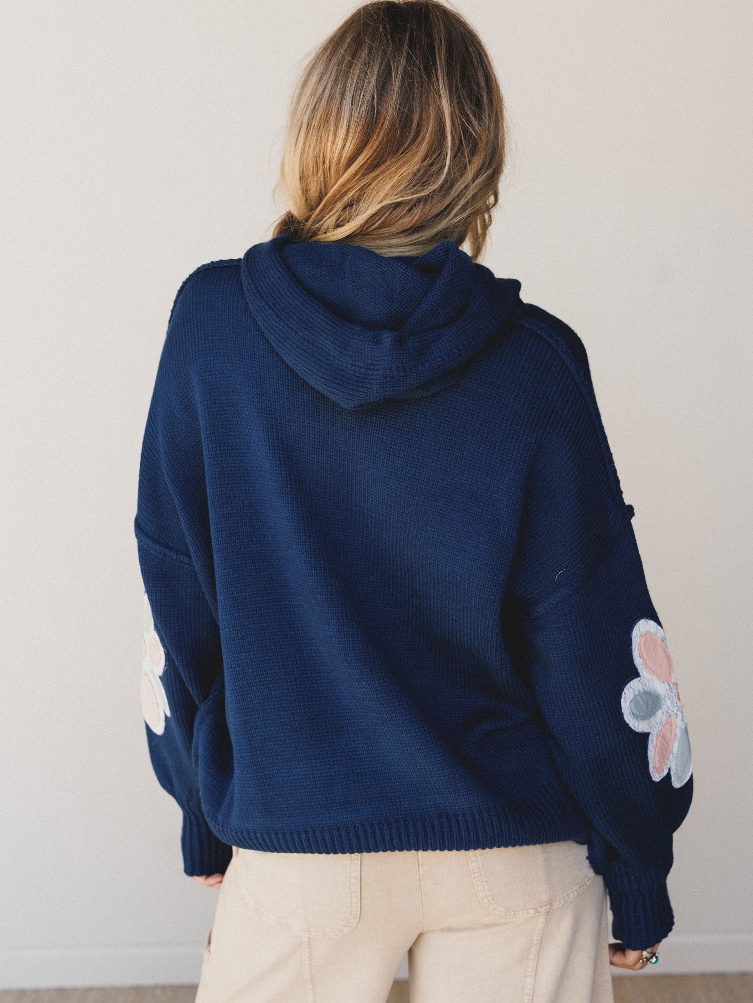 Blossom Wash Patchwork Hoodie - Teal - Image 4