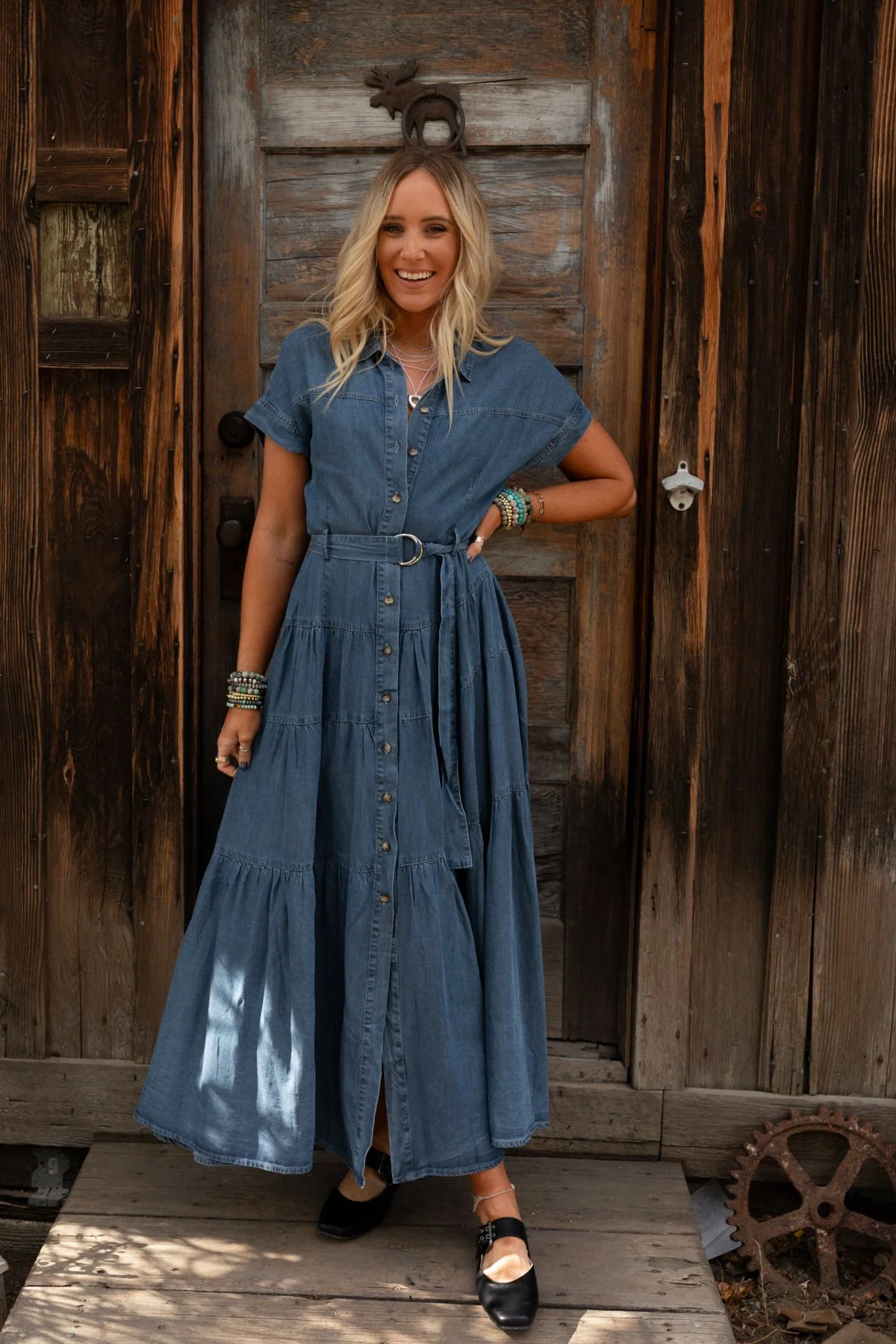 Blue Ridge Denim Maxi Dress - Medium Wash - Image 10