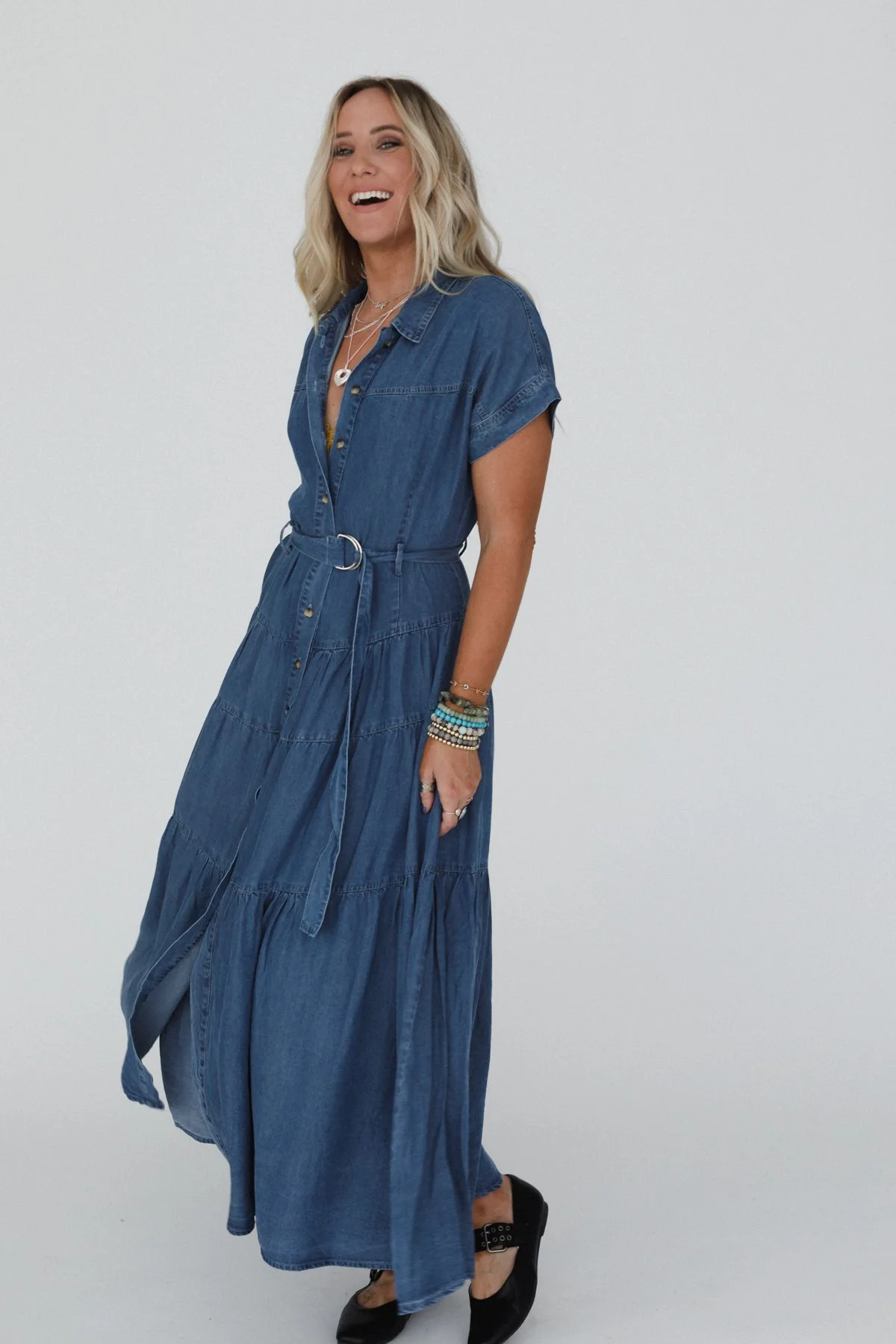 Blue Ridge Denim Maxi Dress - Medium Wash - Image 4