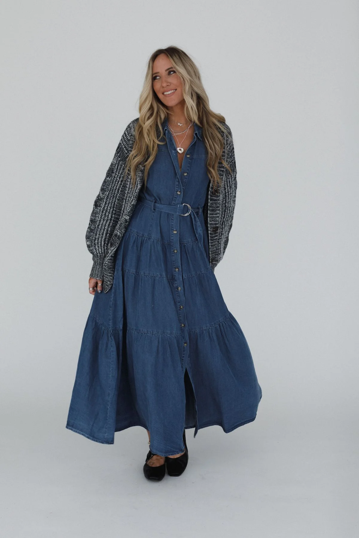 Blue Ridge Denim Maxi Dress - Medium Wash - Image 5
