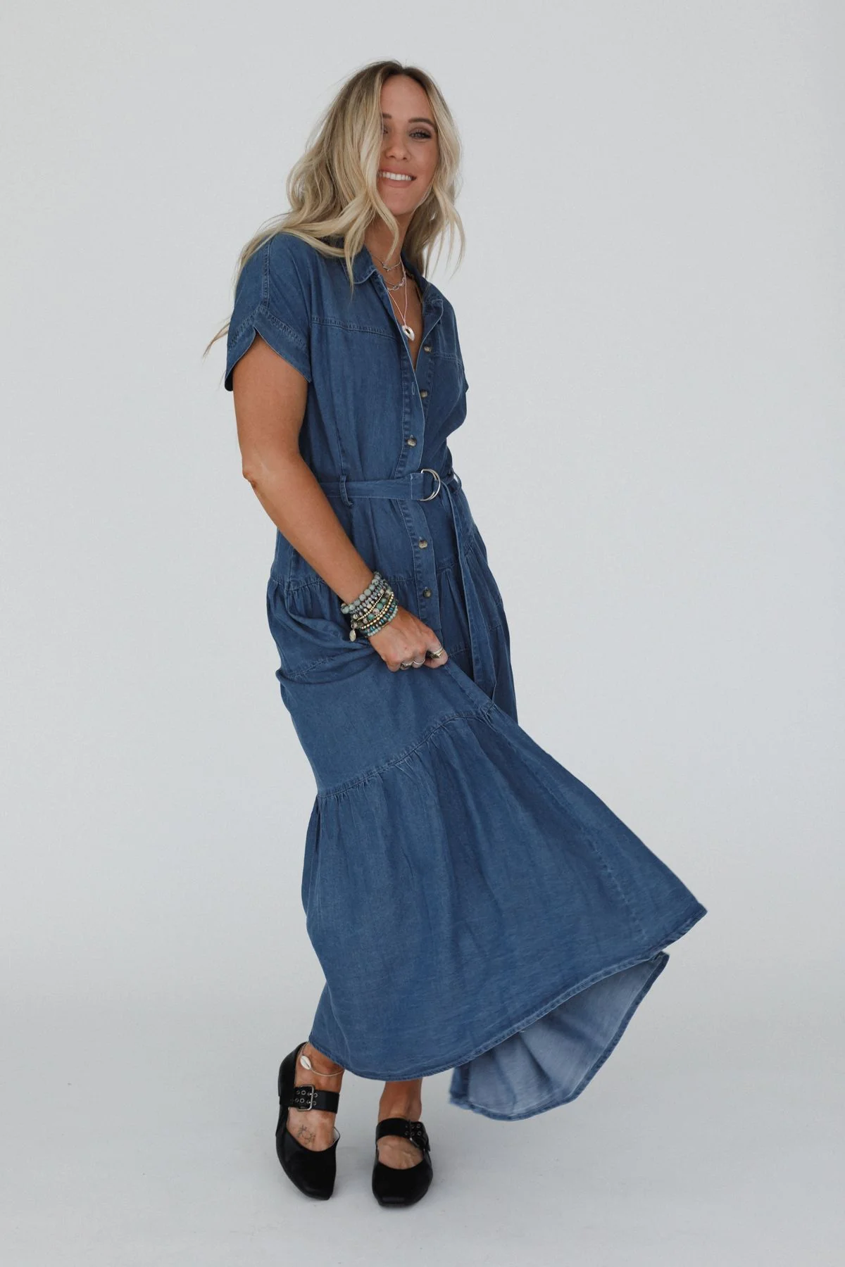 Blue Ridge Denim Maxi Dress - Medium Wash - Image 8