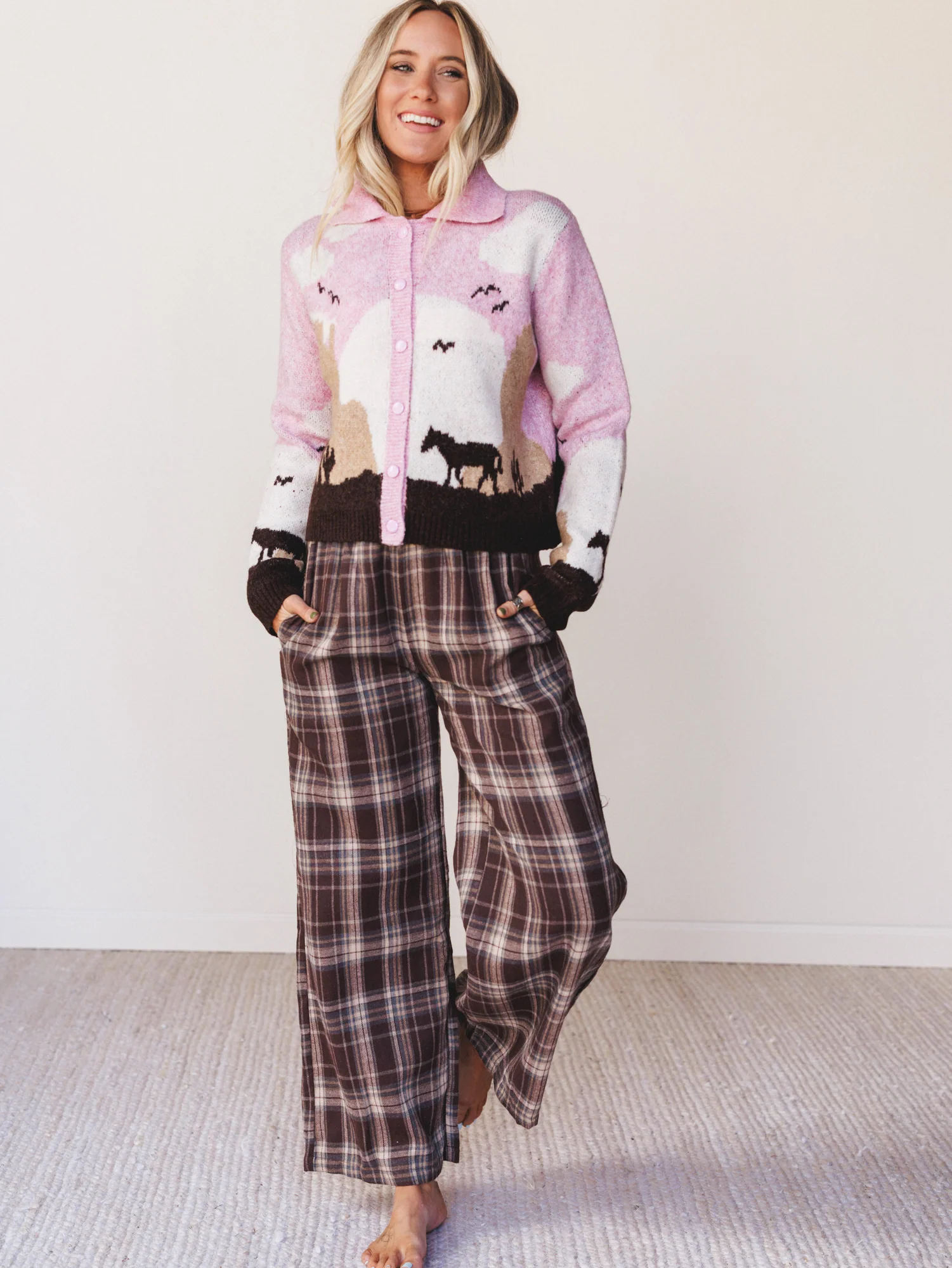 Blush Canyon Cardigan Sweater - Pink - Image 4