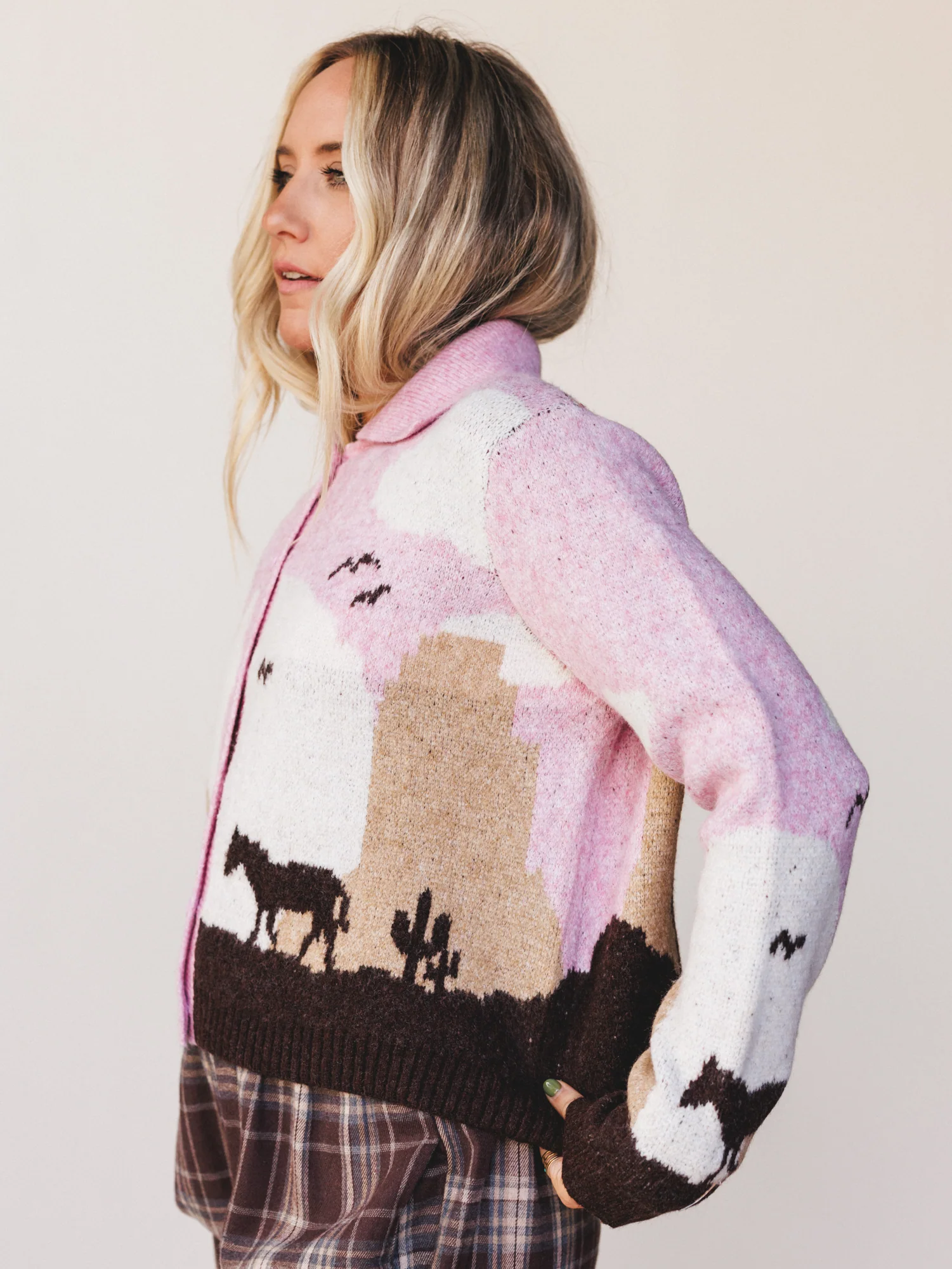 Blush Canyon Cardigan Sweater - Pink - Image 5