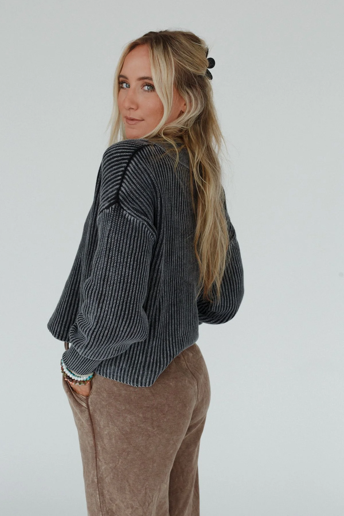 Boheme Button Up Sweater - Black - Image 5