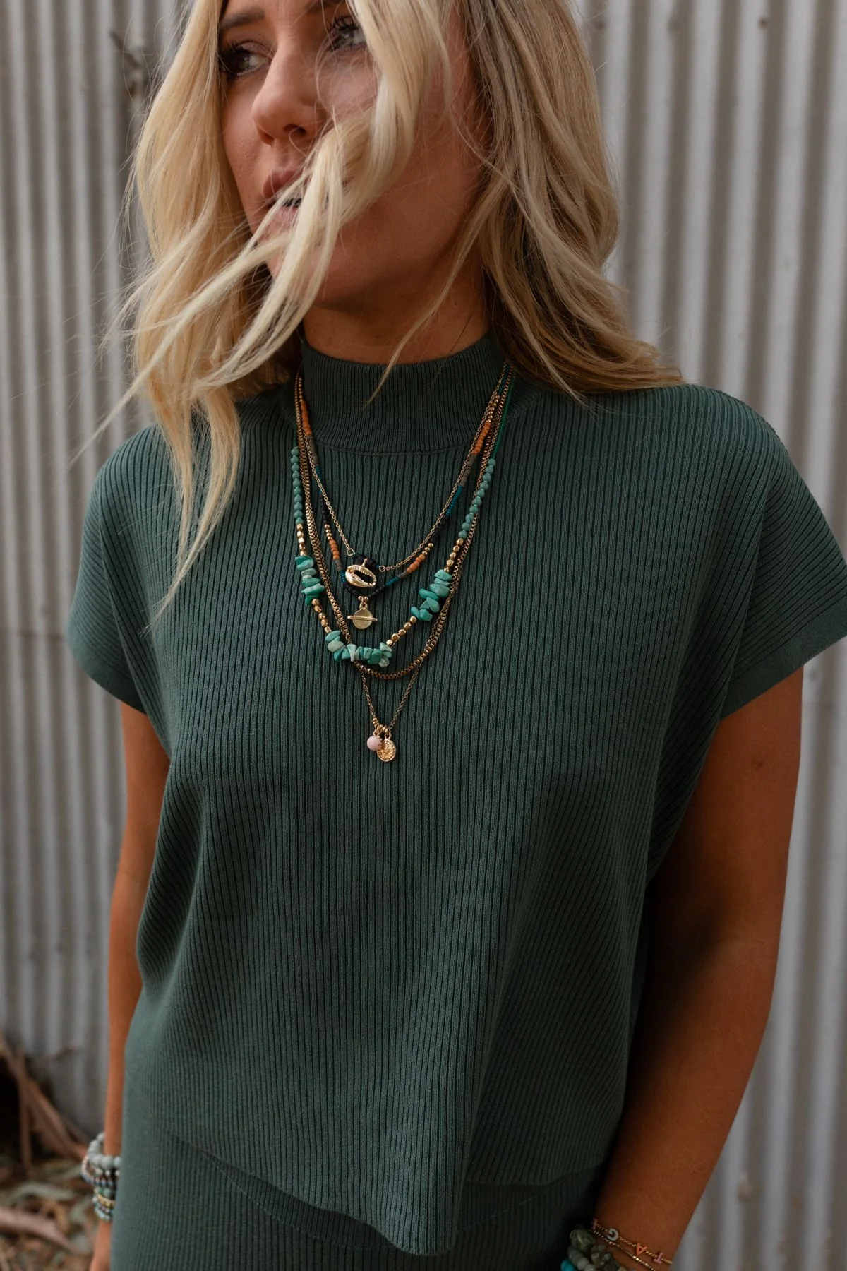 Bohemian Bliss Necklace - Turquoise - Image 3