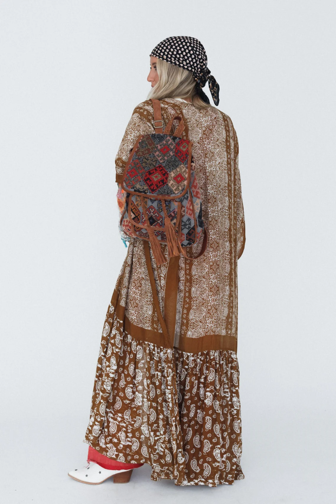 Bohemian Bordeaux Backpack - Red - Image 4