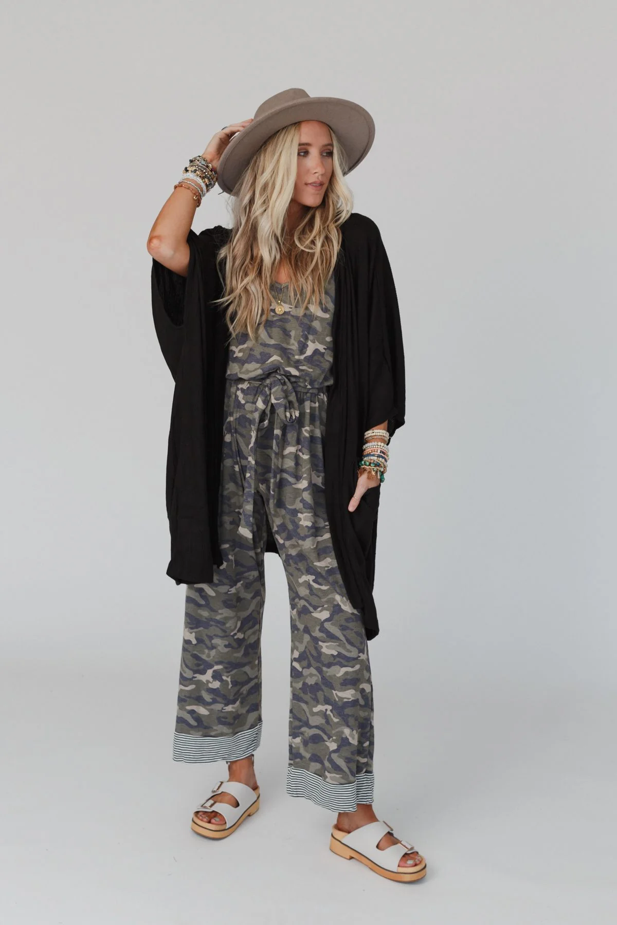 The Nest Boho Essential Hooded Ribbed Sweater - Black - Image 7