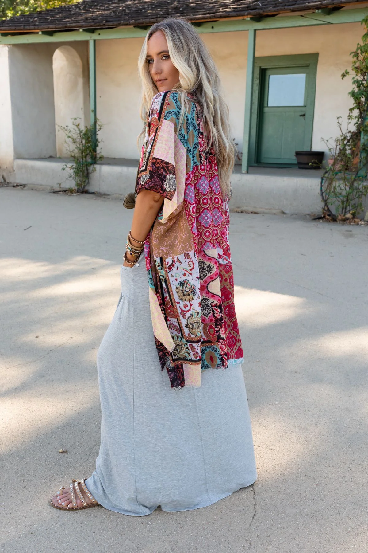 Seven Seas Patchwork Print Kimono - Mint - Image 7