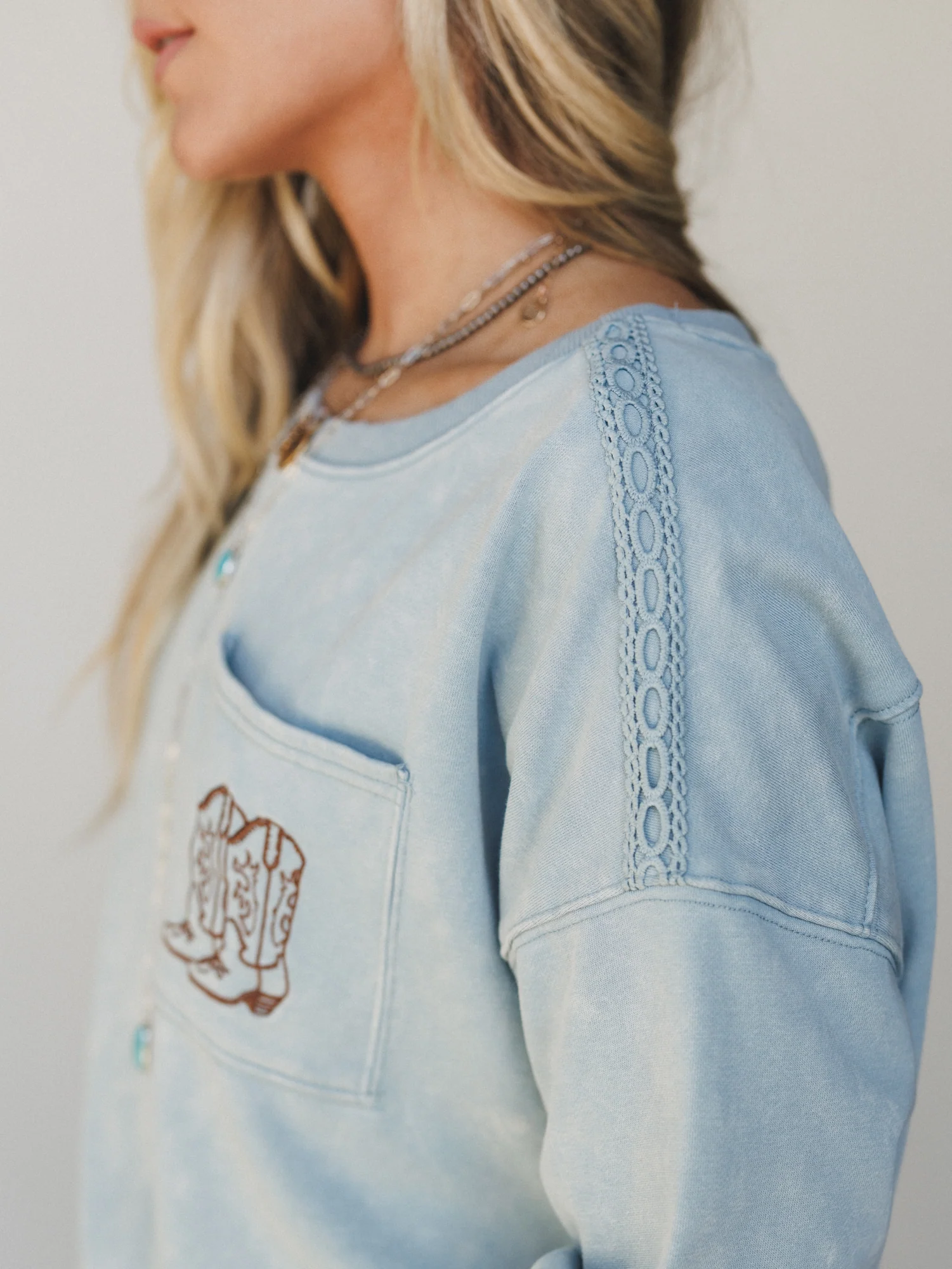 Boots Pocket Sweatshirt - Denim - Image 5