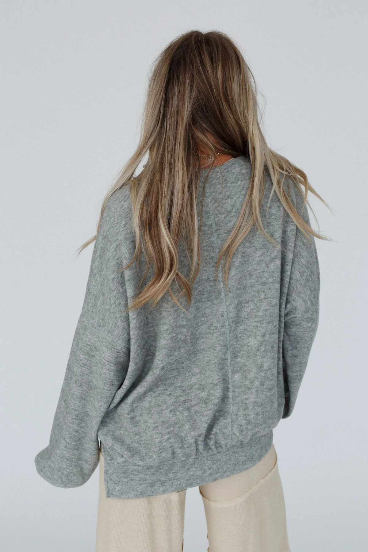 The Nest Brayden Oversized Pullover - Olive Gray - Image 3