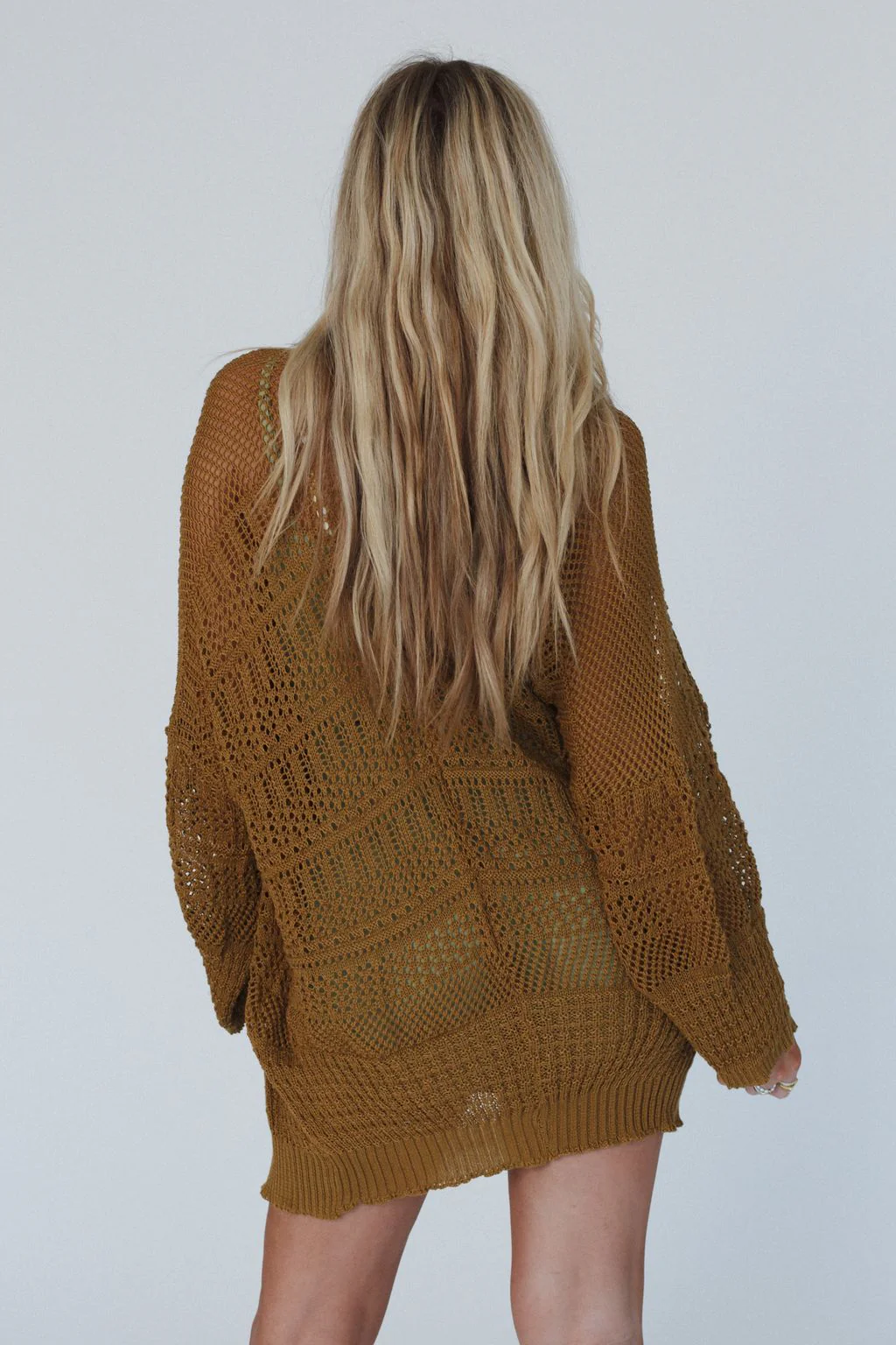 Brenden Knit Netted Cardigan - Brown - Pre Order - Image 4