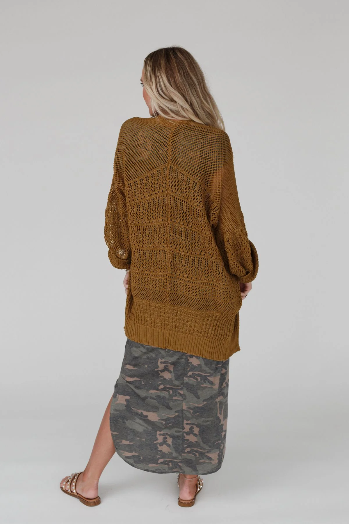 Brenden Knit Netted Cardigan - Brown - Pre Order - Image 7