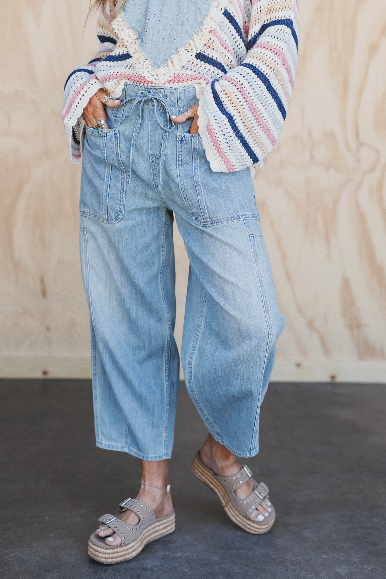 Bridgton Drawstring Barrel Jeans - Denim - Image 4