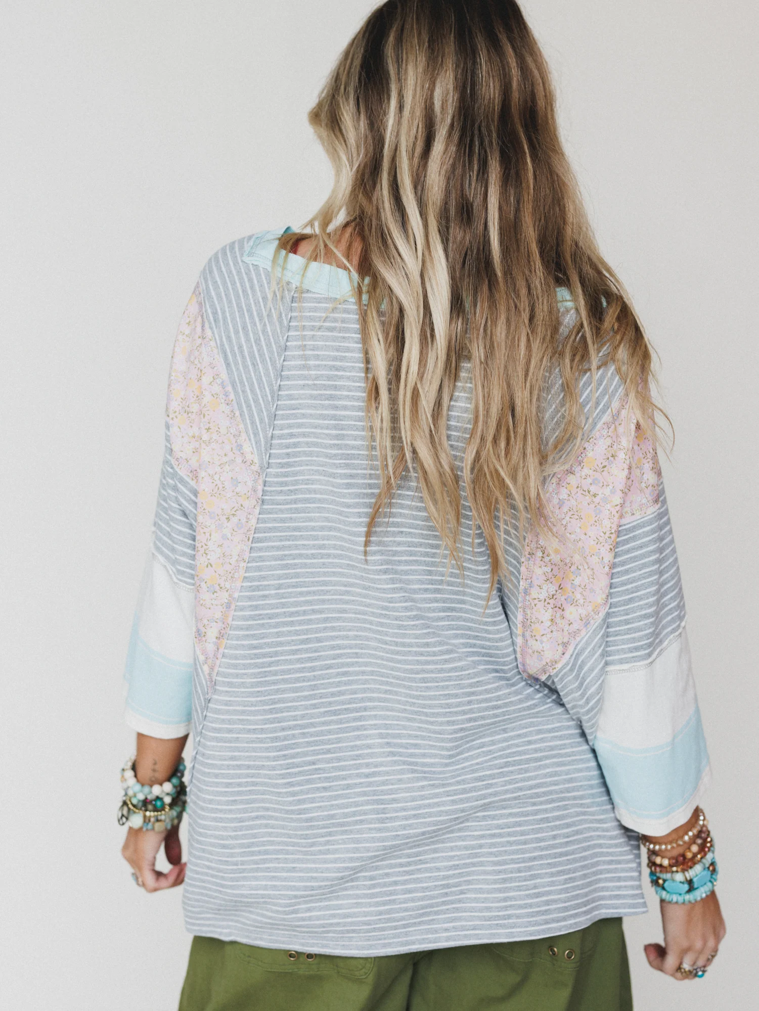 Britt Patchwork Top - Heather Gray - Image 6