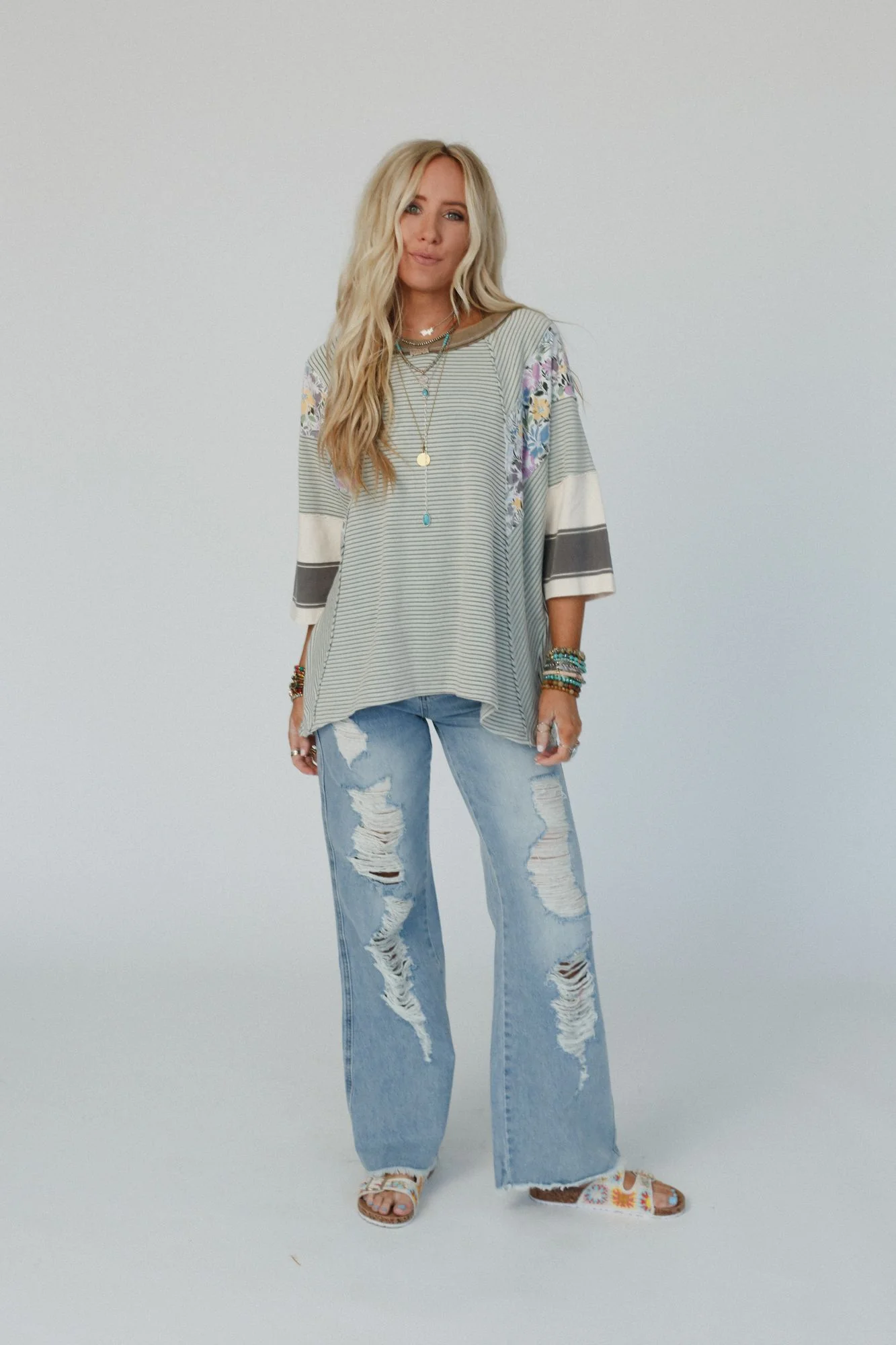 Britt Patchwork Top - Mint - Image 3