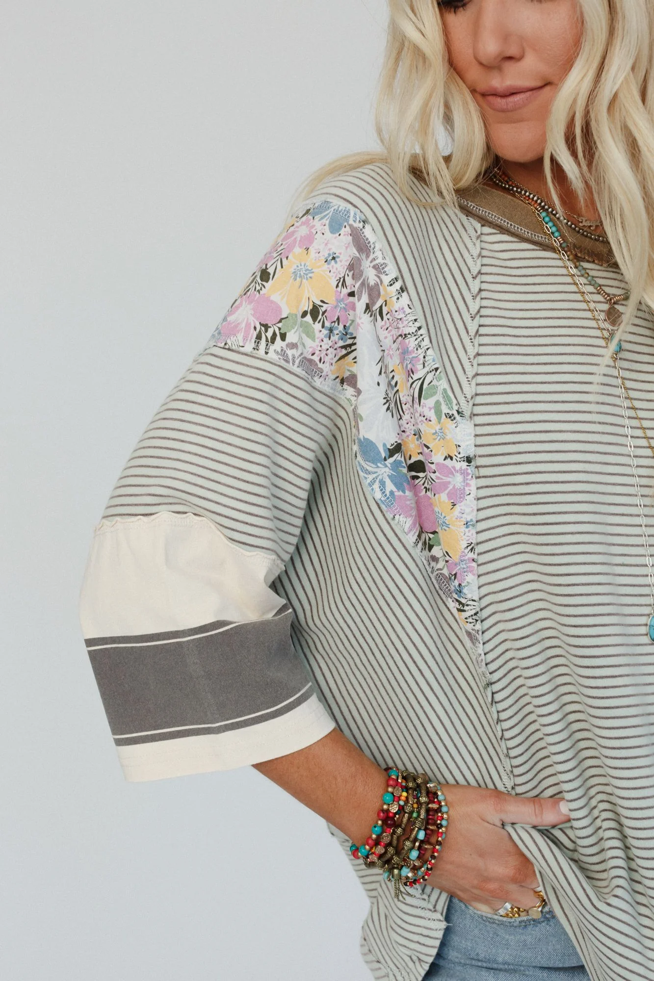 Britt Patchwork Top - Mint - Image 7