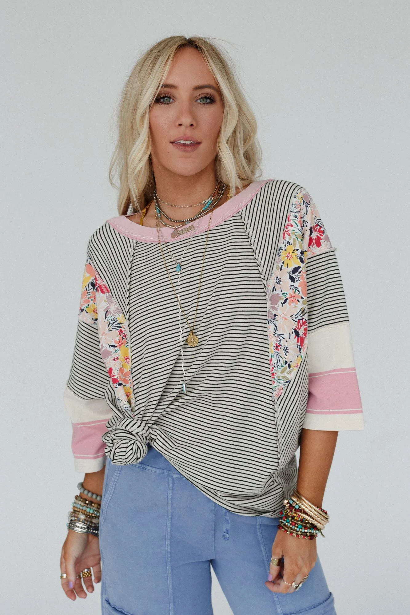 Britt Patchwork Top - Oat - Image 9