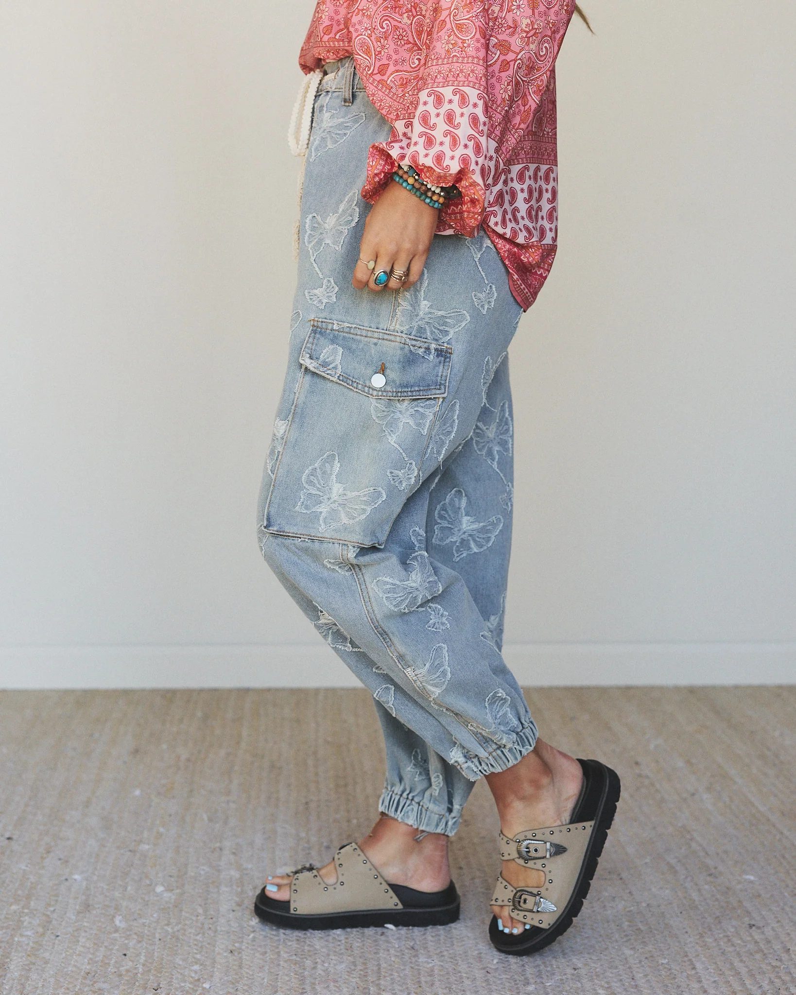 Butterfly Denim Pant - Denim - Image 2