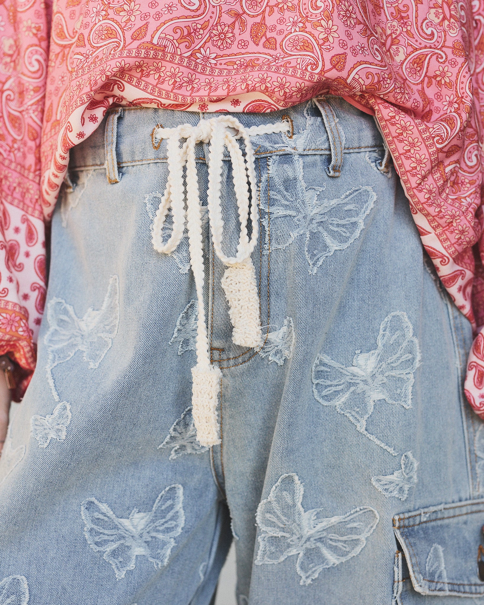 Butterfly Denim Pant - Denim - Image 3