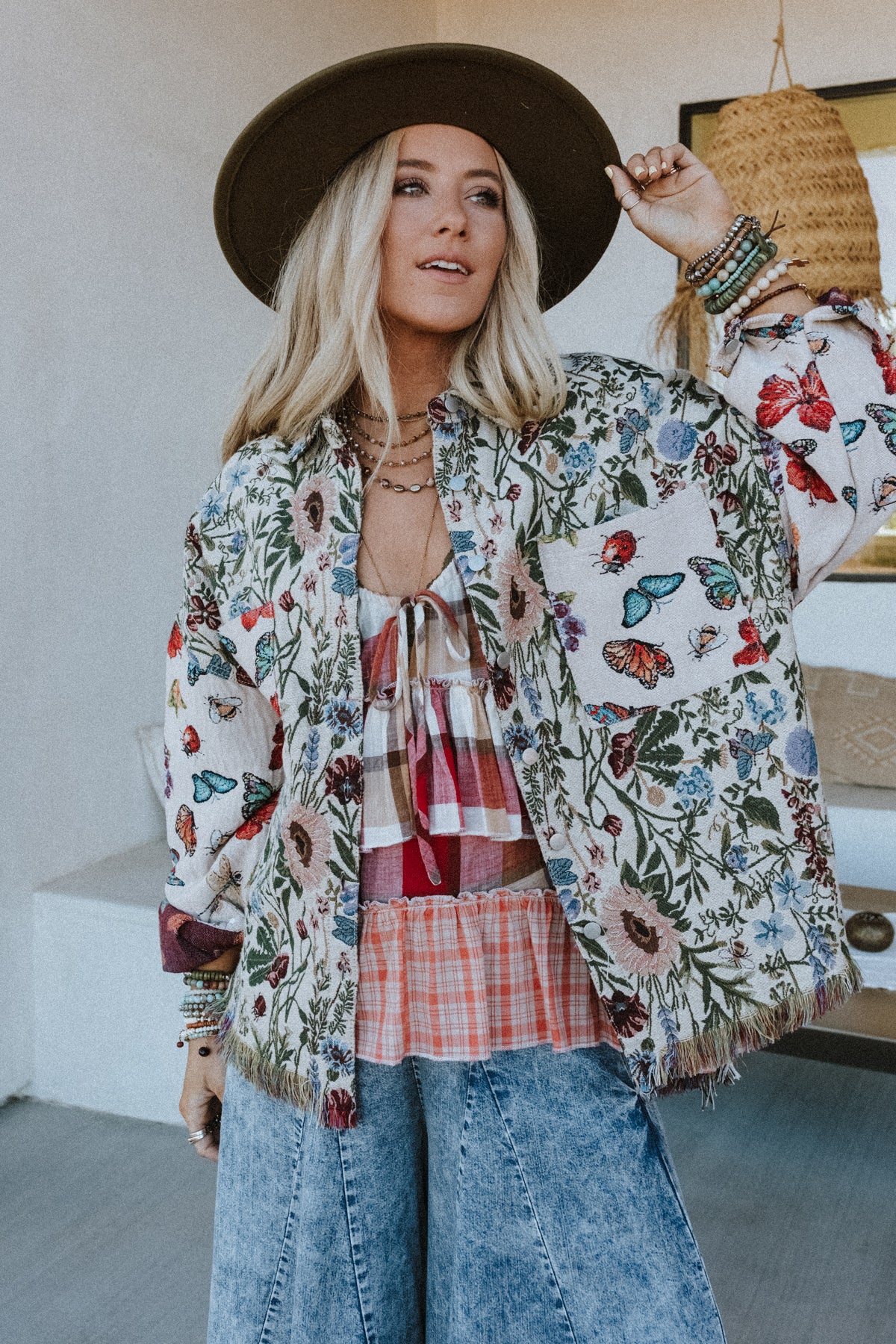 Butterfly Effect Jacquard Jacket - Almond - Image 5