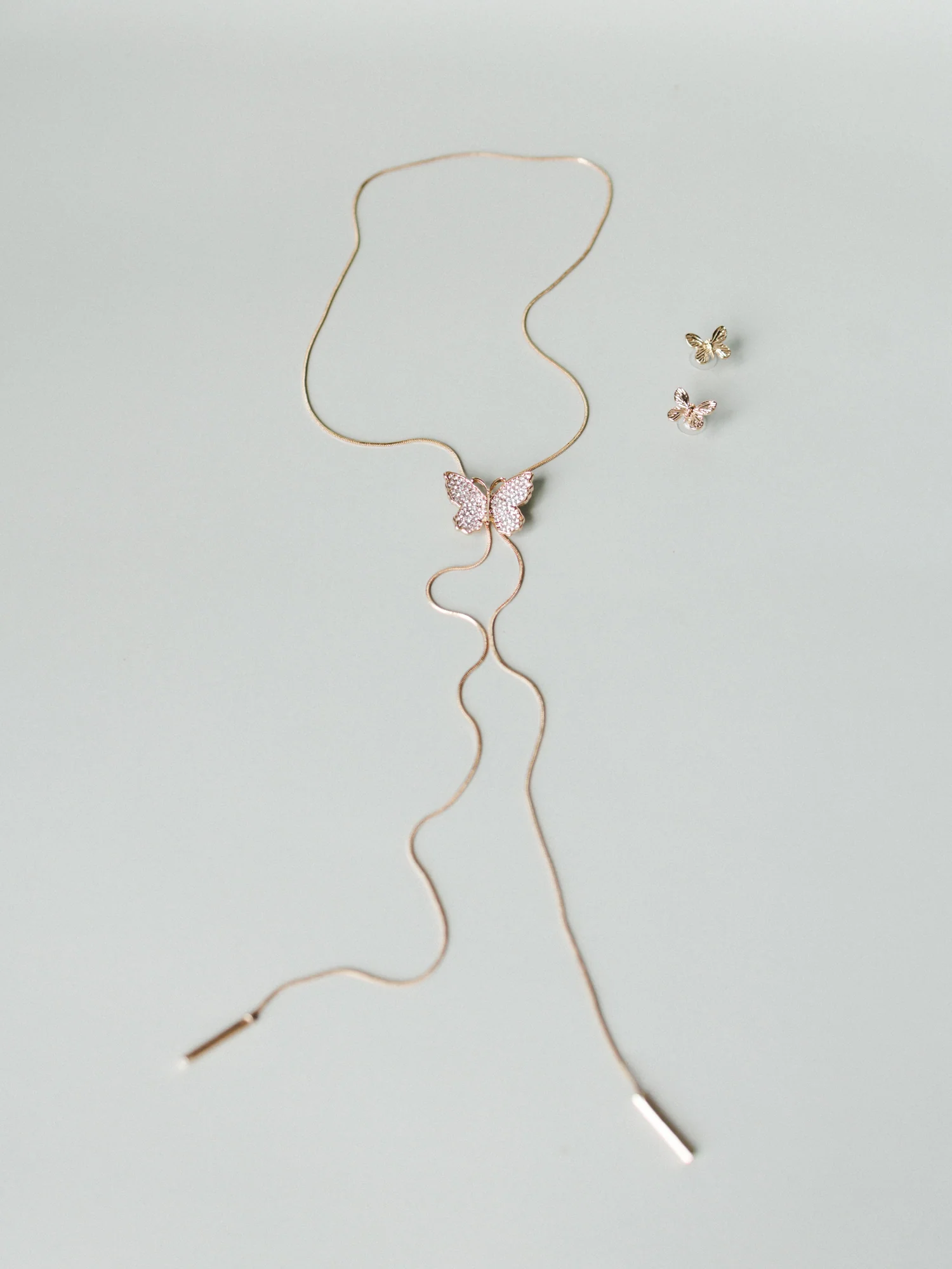 Butterfly Kisses Necklace & Earring Set - Gold