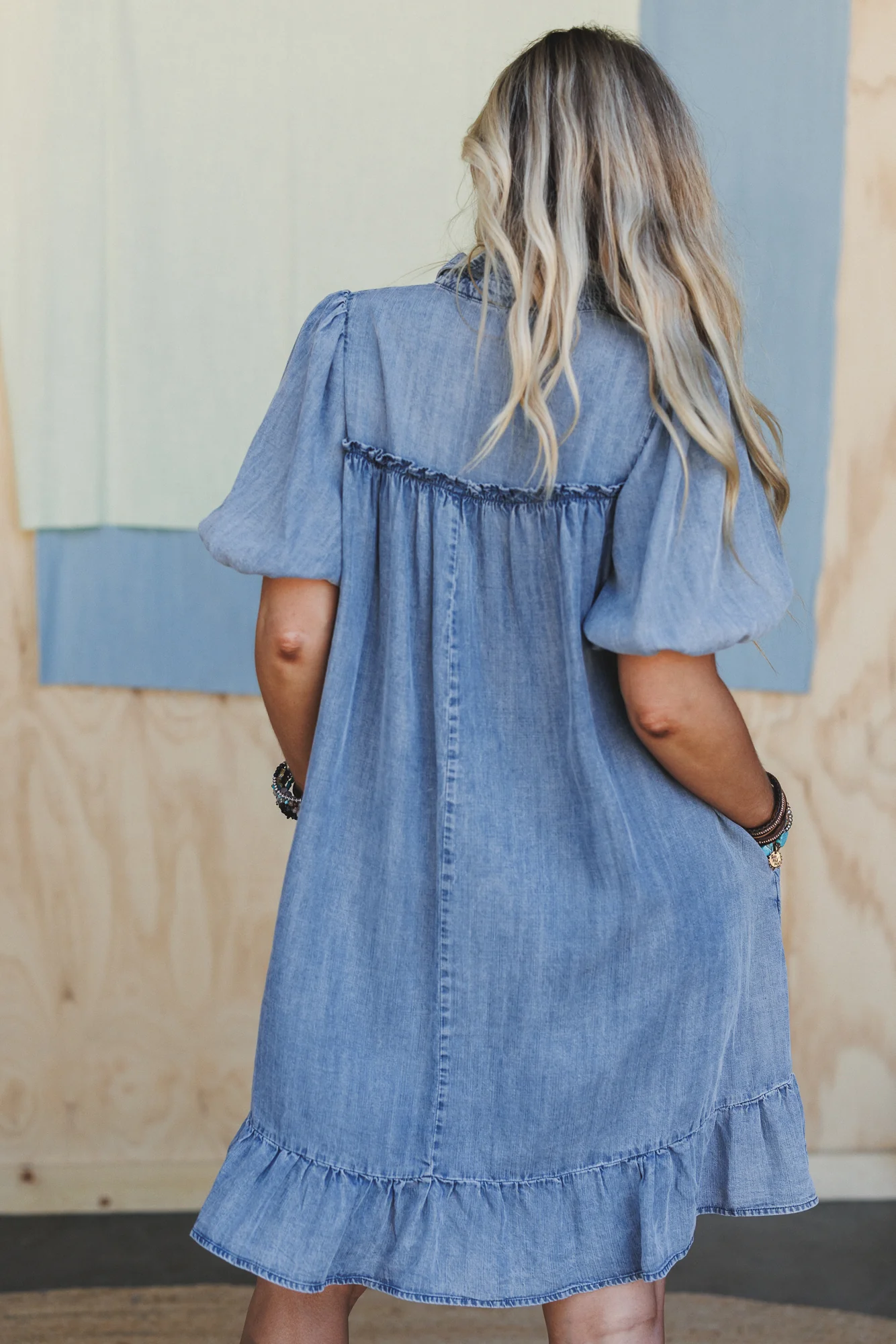 Cabana Days Ruffle Hem Dress - Blue - Image 6
