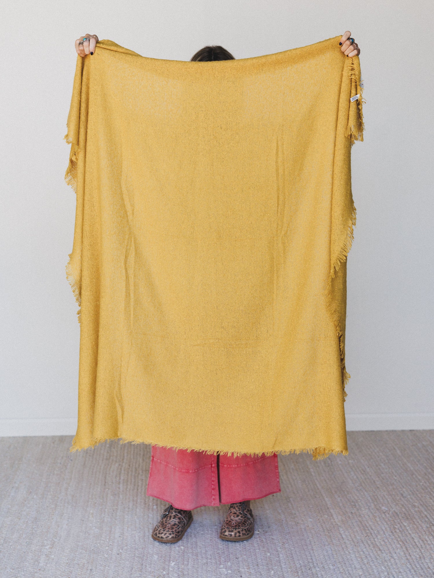 Cabin Calling Blanket Scarf - Mustard - Image 3