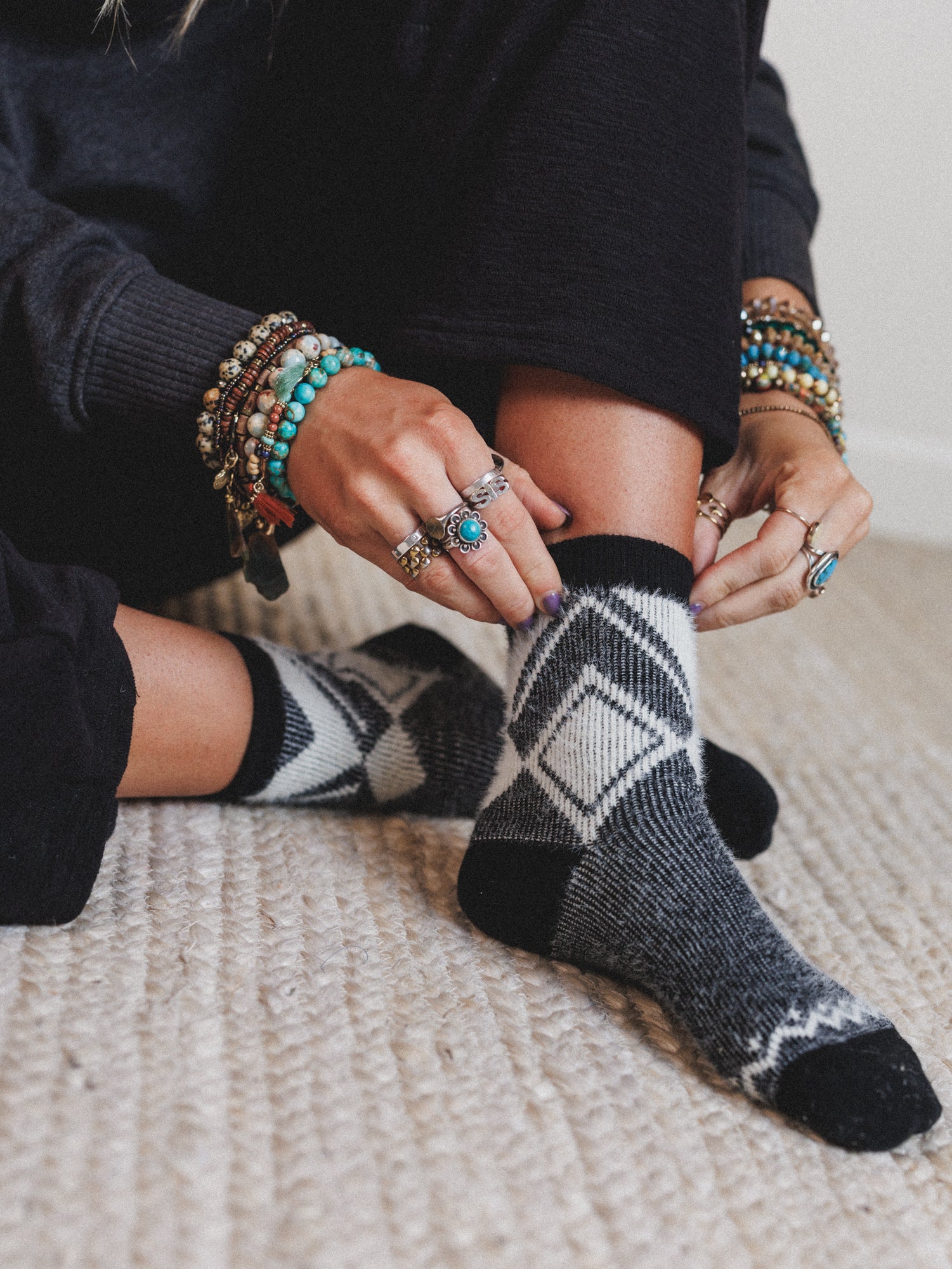 Cabin Ready Cozy Socks - Black