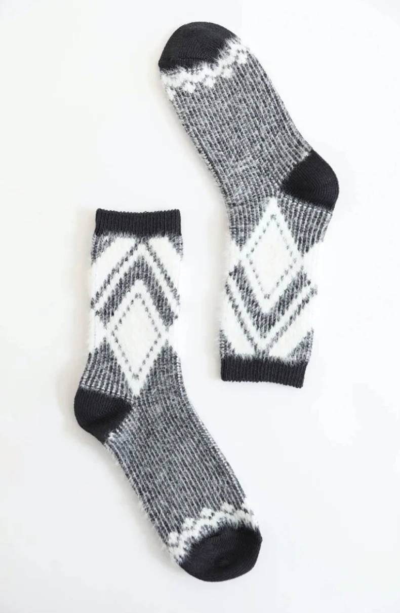 Cabin Ready Cozy Socks - Black - Image 2
