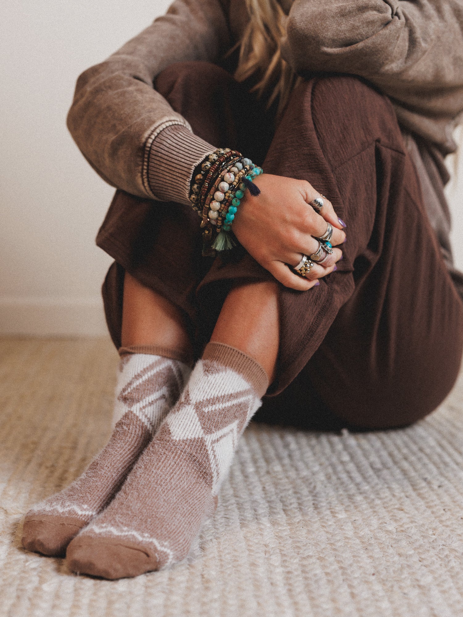 Cabin Ready Cozy Socks - Camel