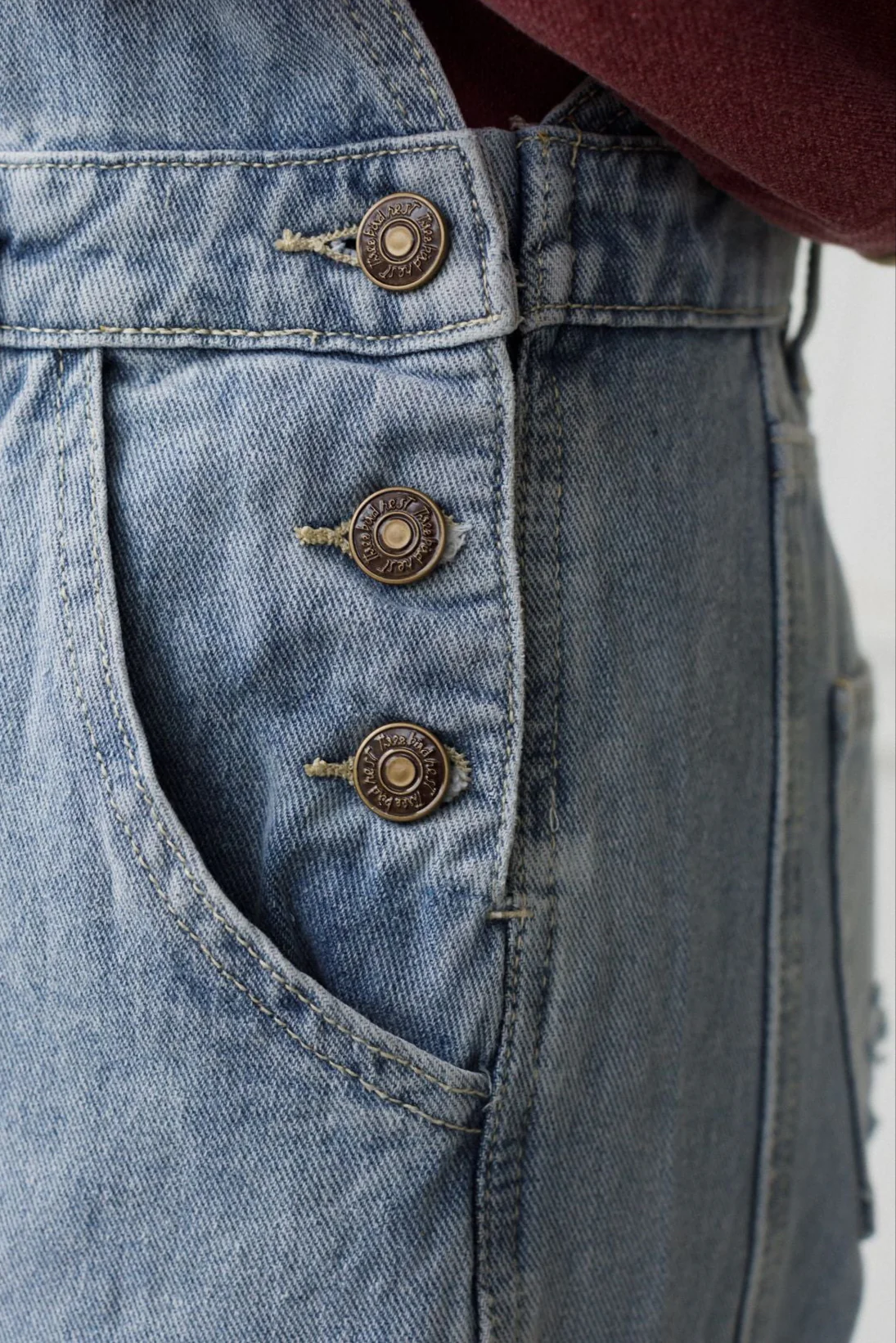 The Nest Cali Dream Denim Overalls - Light Wash - Image 3