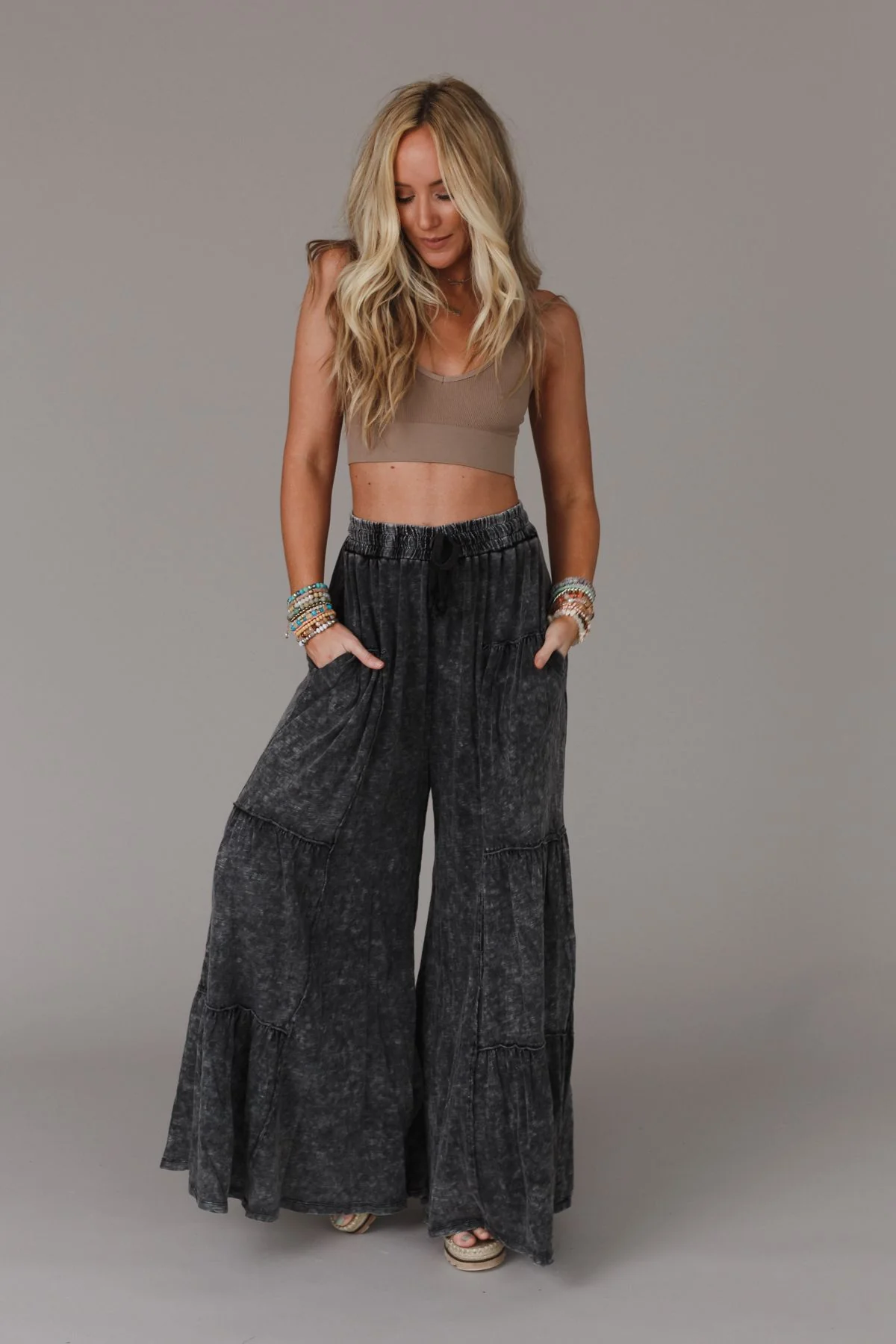 Called A Dreamer Washed Wide Leg Pant - Black - Image 5