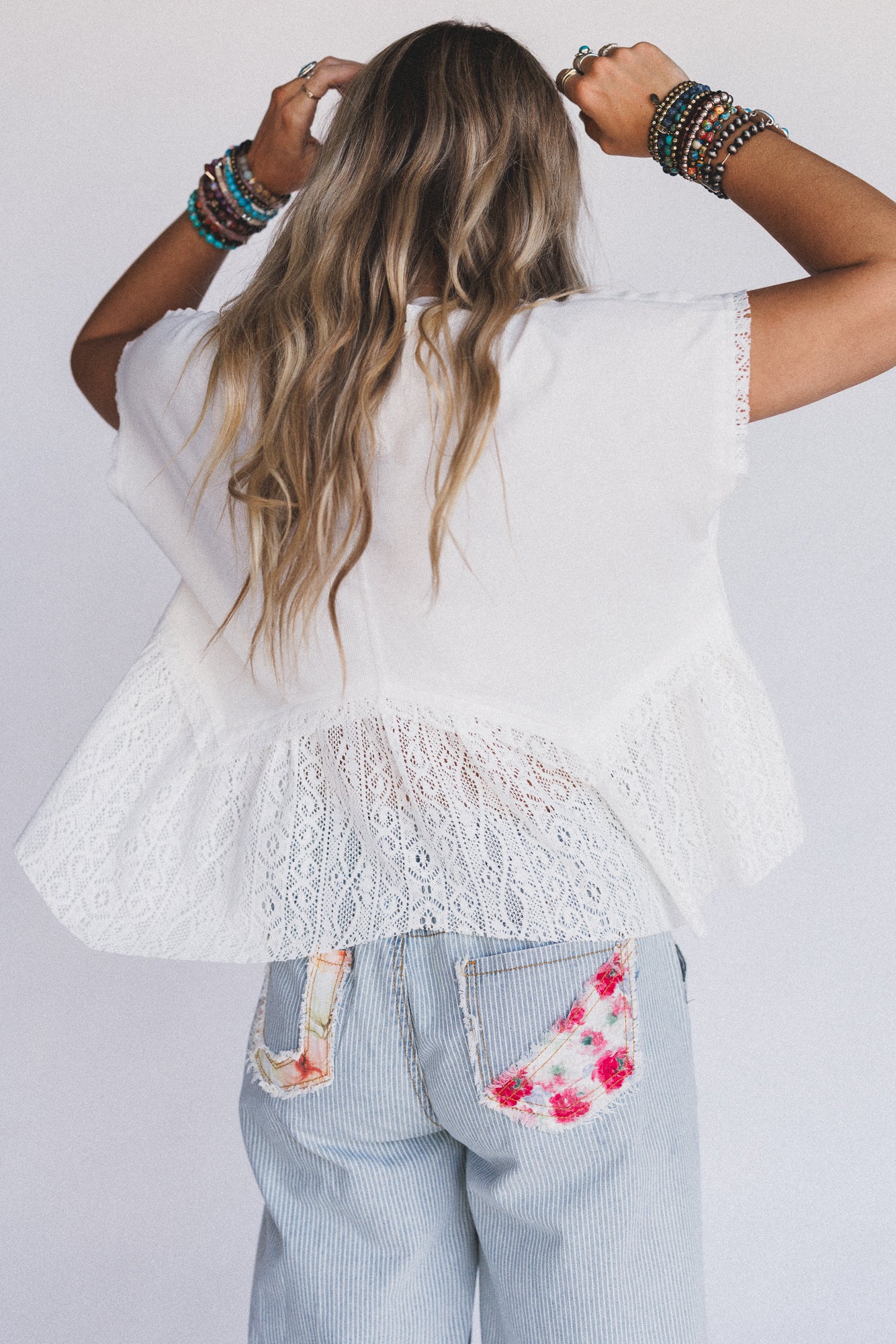 Callie Short Sleeve Tee - White - Image 6