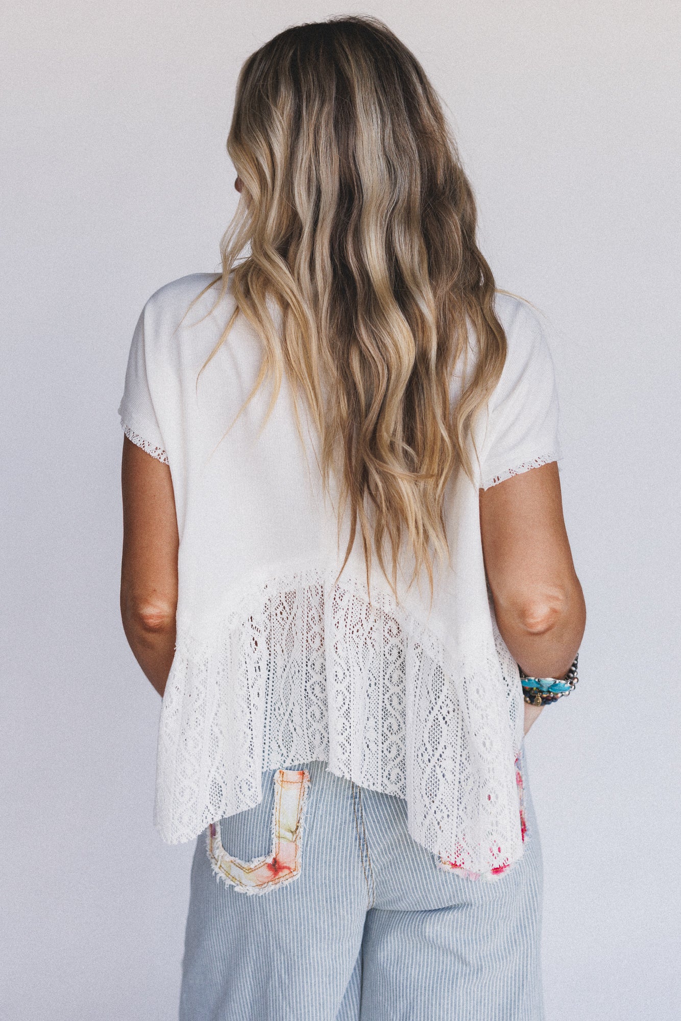 Callie Short Sleeve Tee - White - Image 7