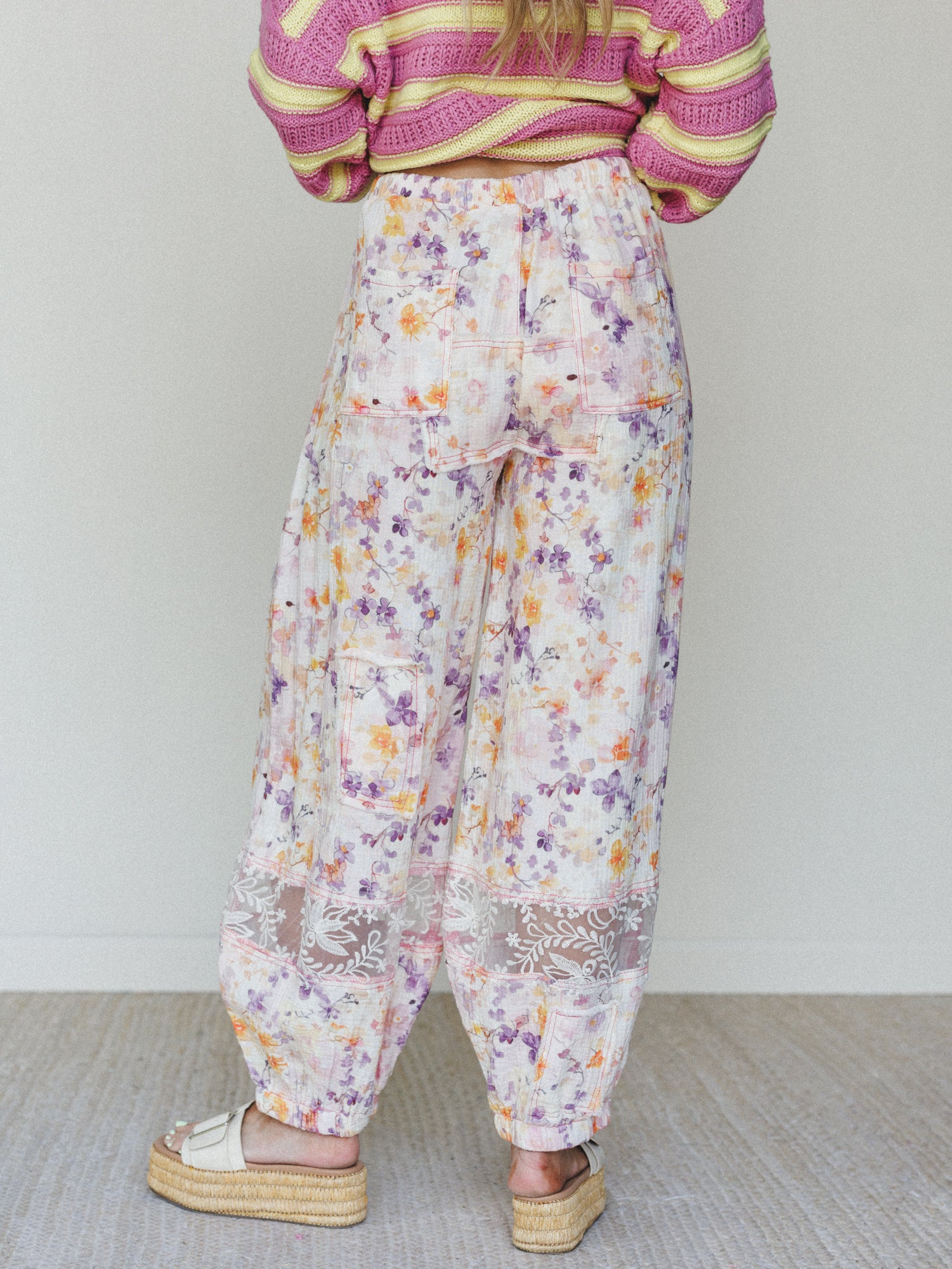 Calm Waves Pants - Pink Floral - Image 5
