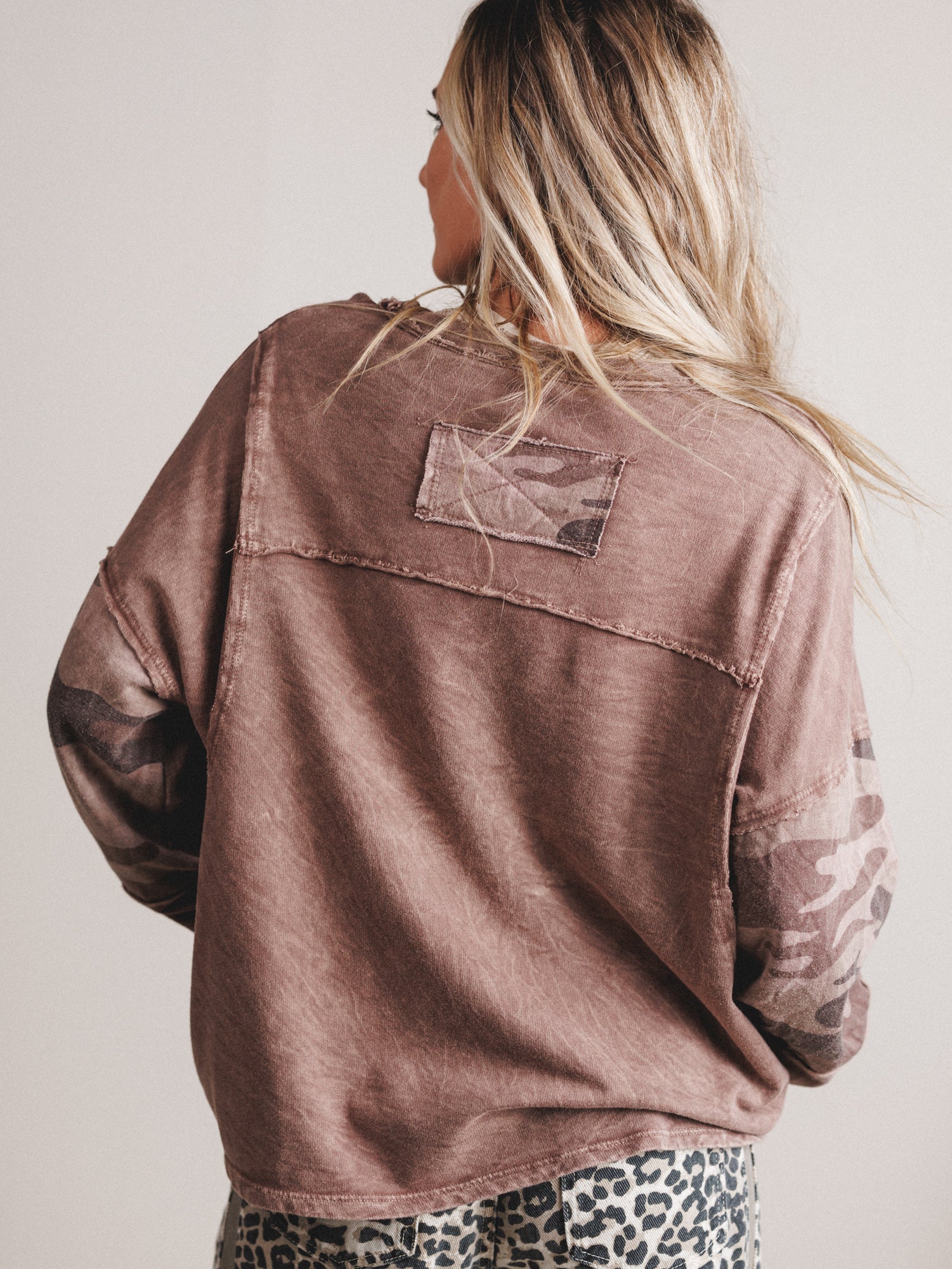 Camo Starlet Long Sleeve Top - Chocolate - Image 6