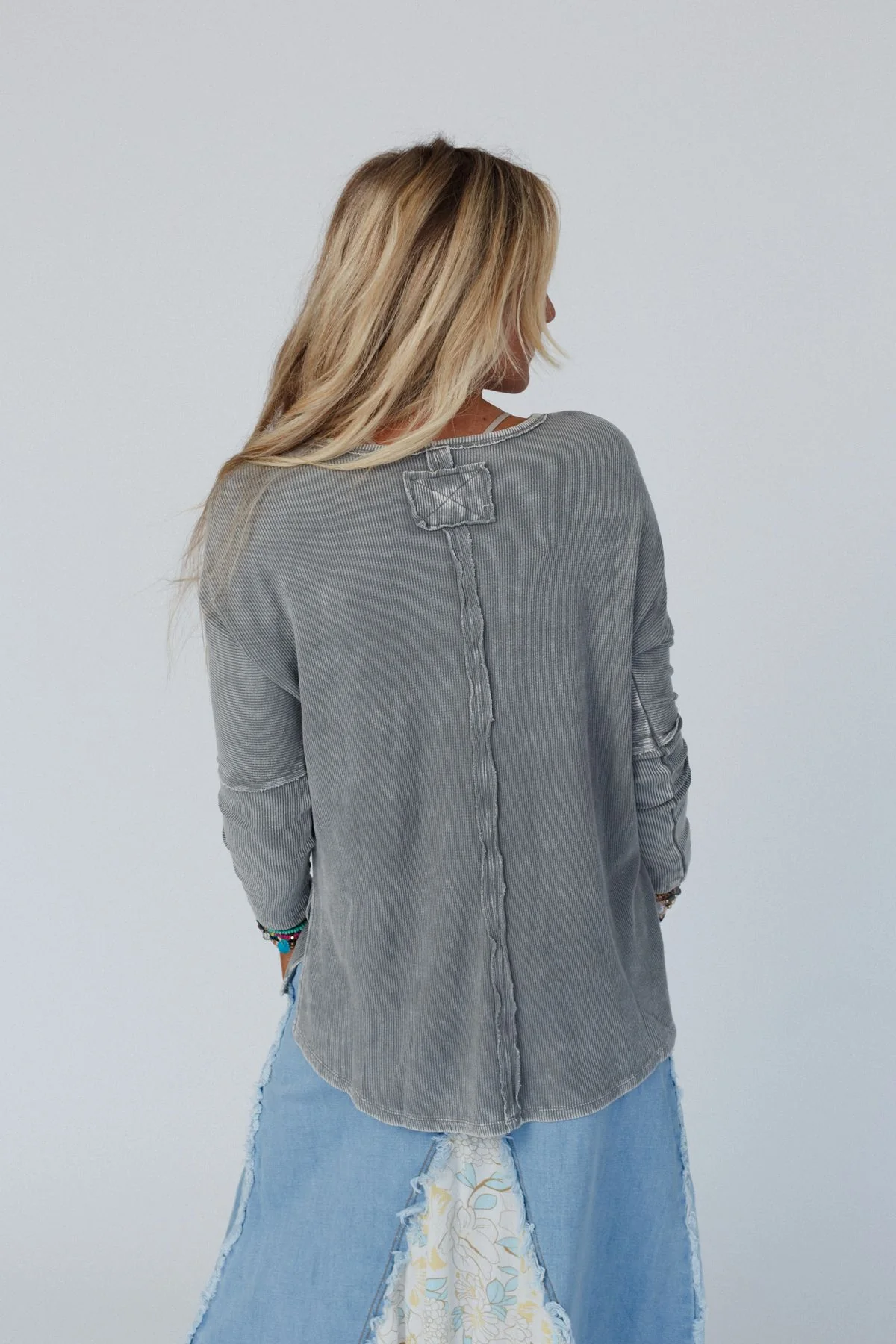 Cant Miss Thermal Knit Top - Ash - Image 4
