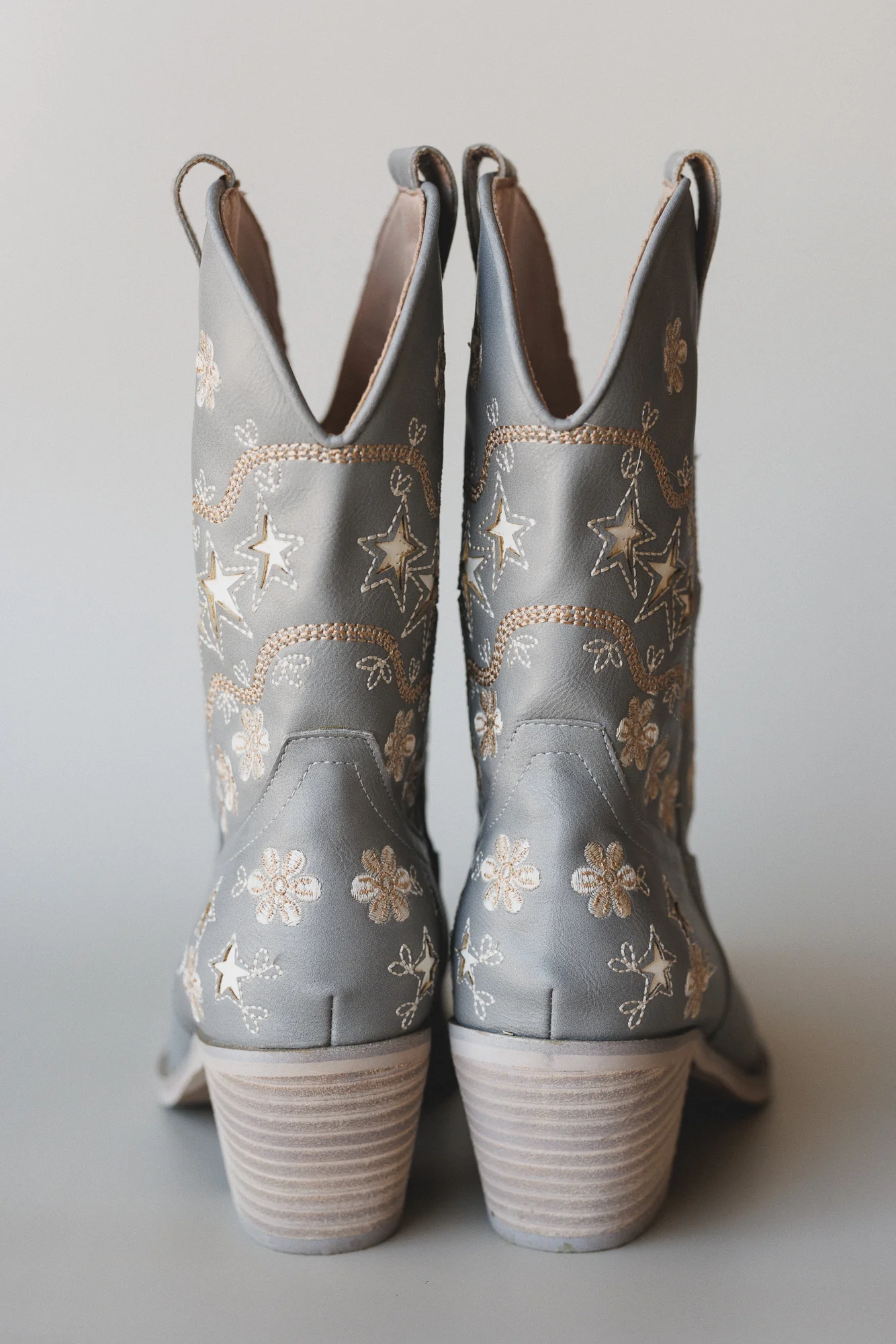 Cassy Embroidered Boots - Gray - Image 6