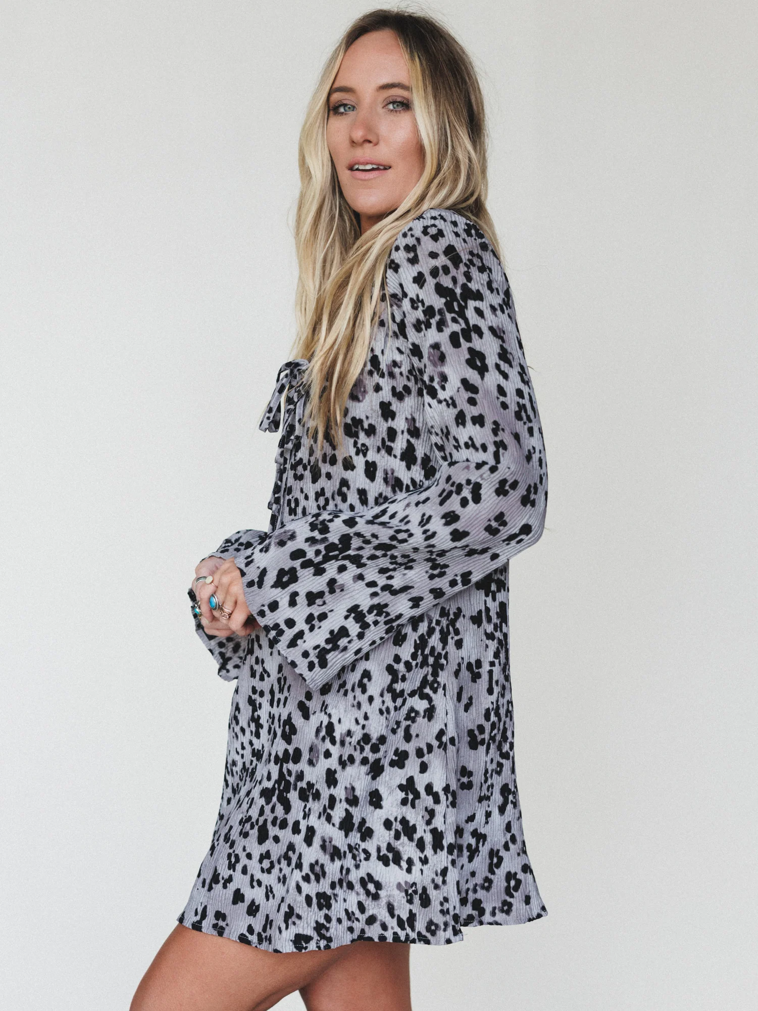 Catwalk Mini Dress  - Grey Leopard - Image 2
