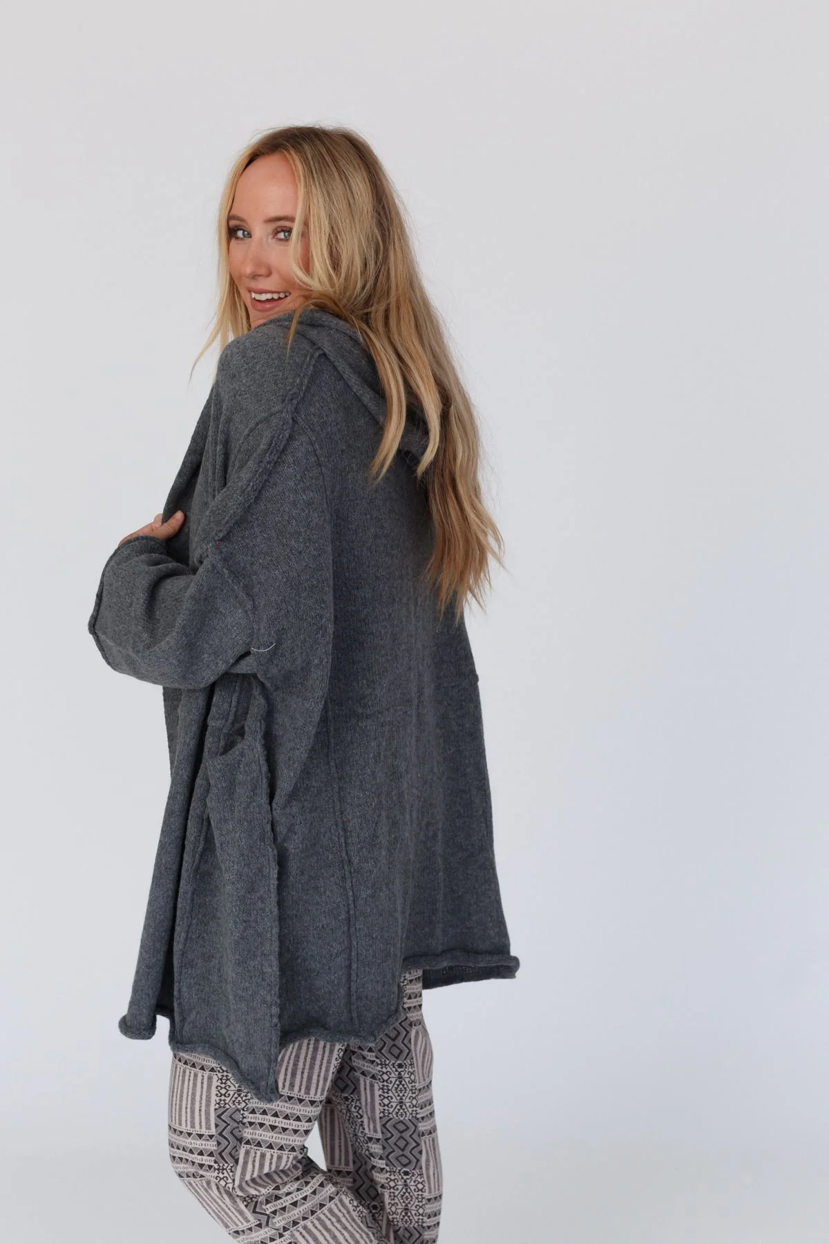 Charlie Oversized Cardigan - Charcoal - Image 5