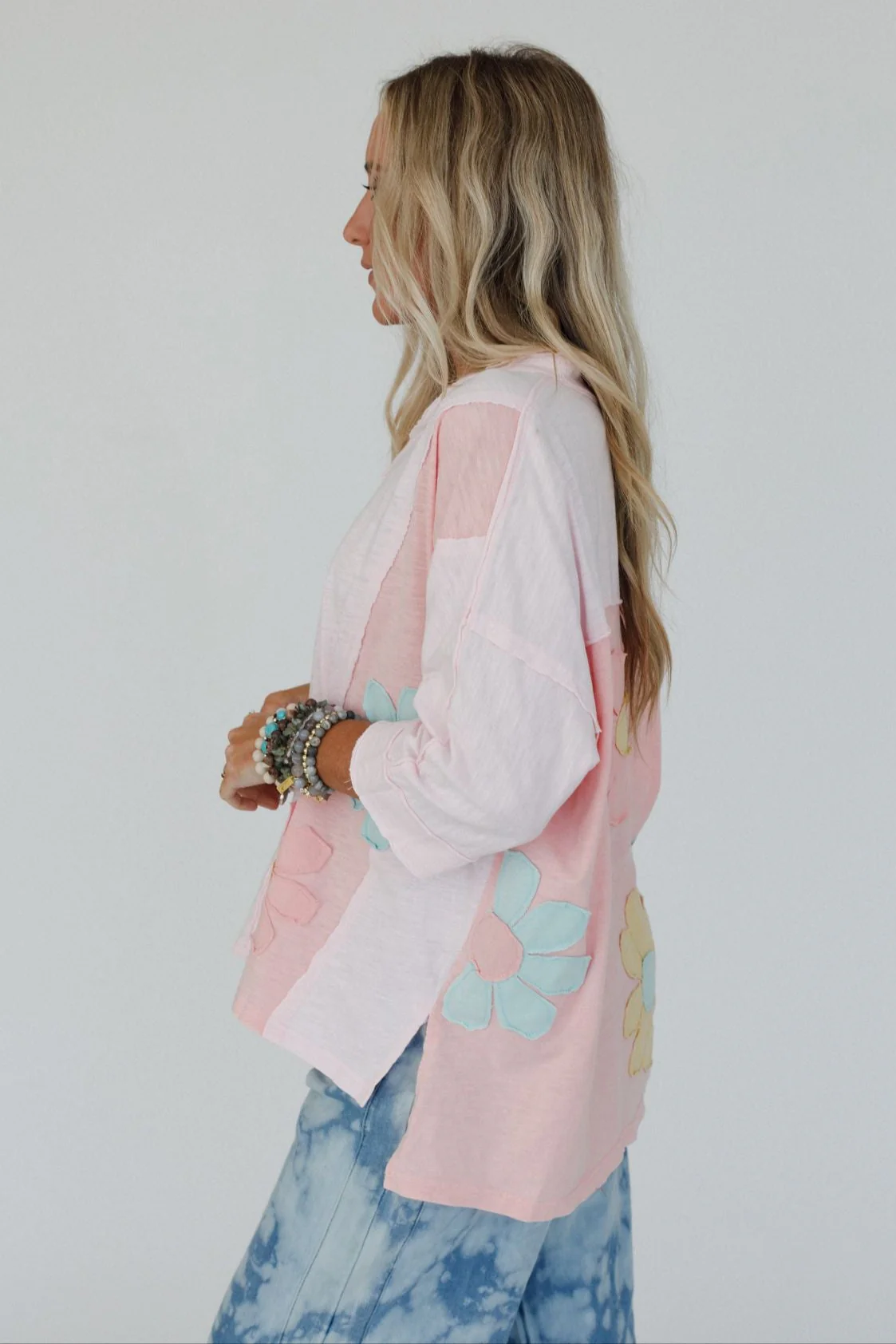 Chasing Bliss Flower Patch Top - Pink - Image 3