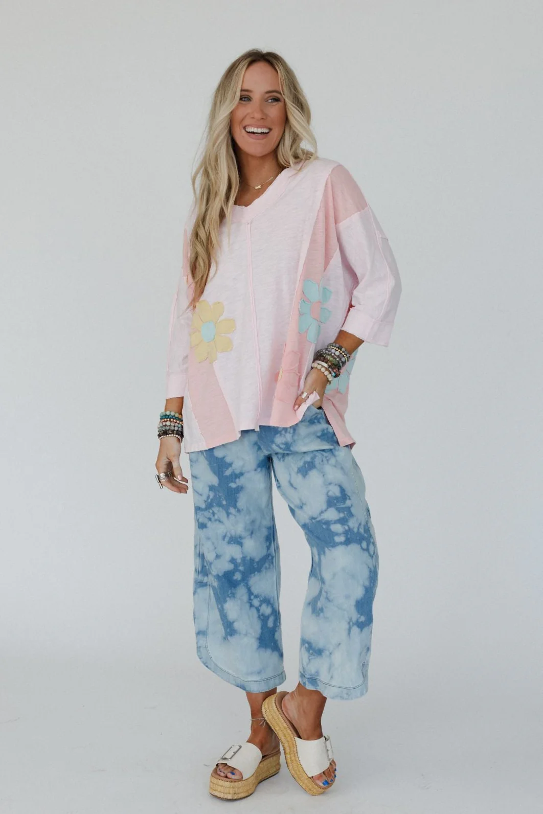 Chasing Bliss Flower Patch Top - Pink - Image 5