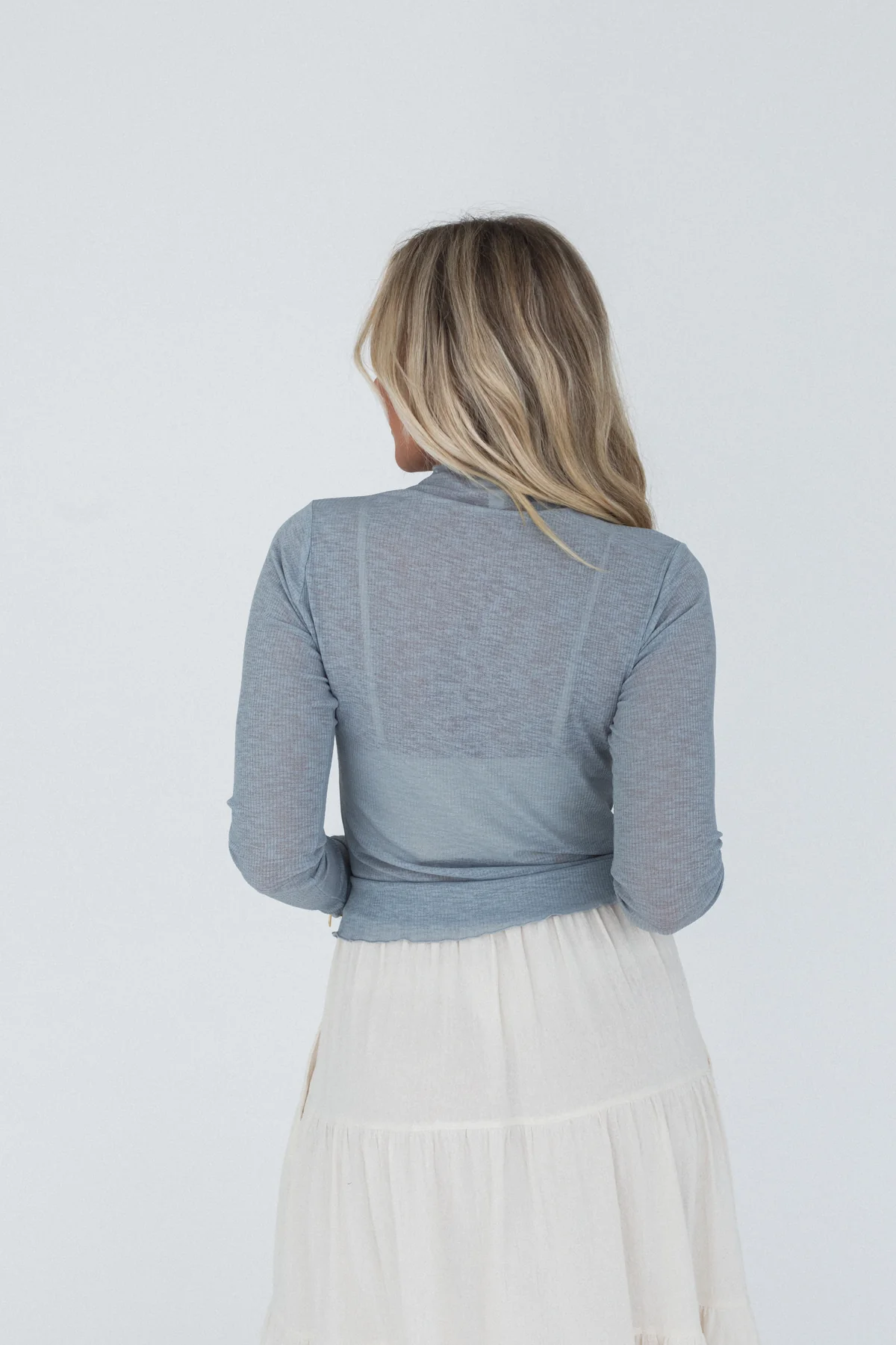 Chasing Butterflies Mesh Top - Gray - Image 3