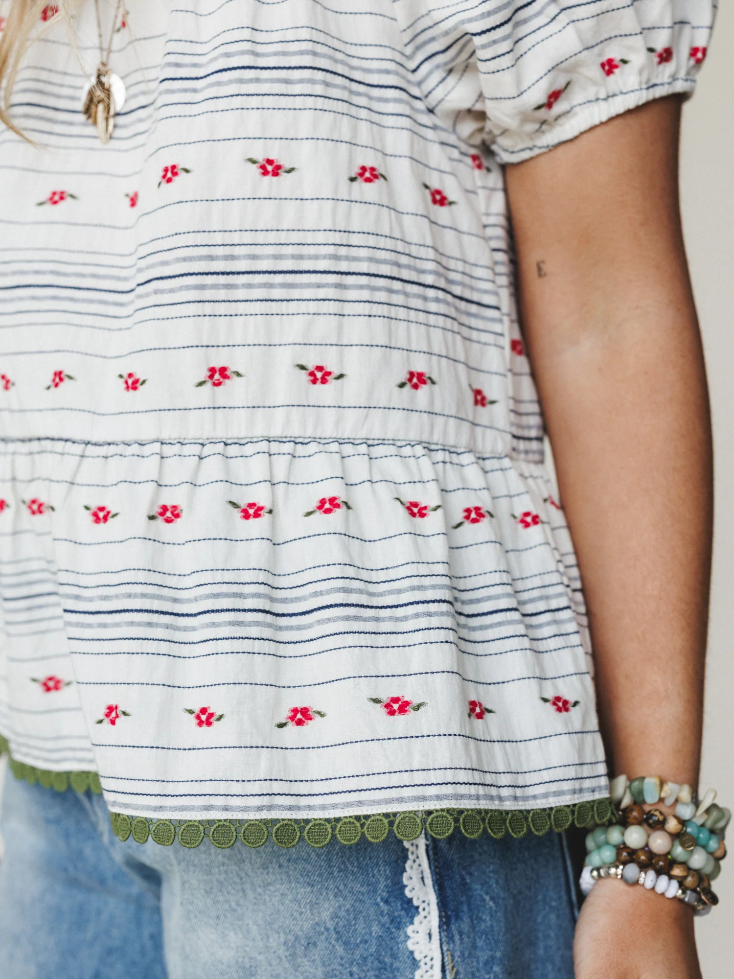 Chasing Memories Blouse

 - White Navy - Image 3