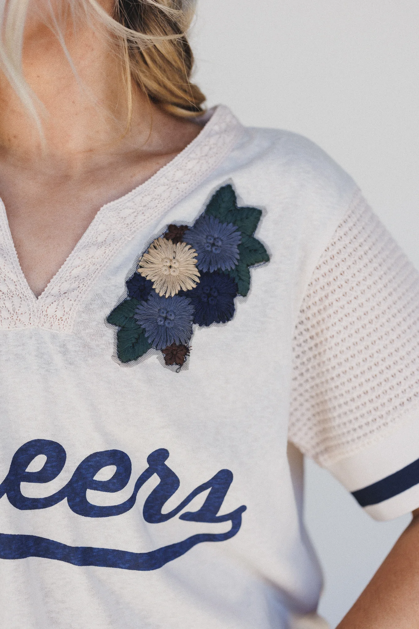 Cheers Floral Patchwork Top - Beige - Image 3