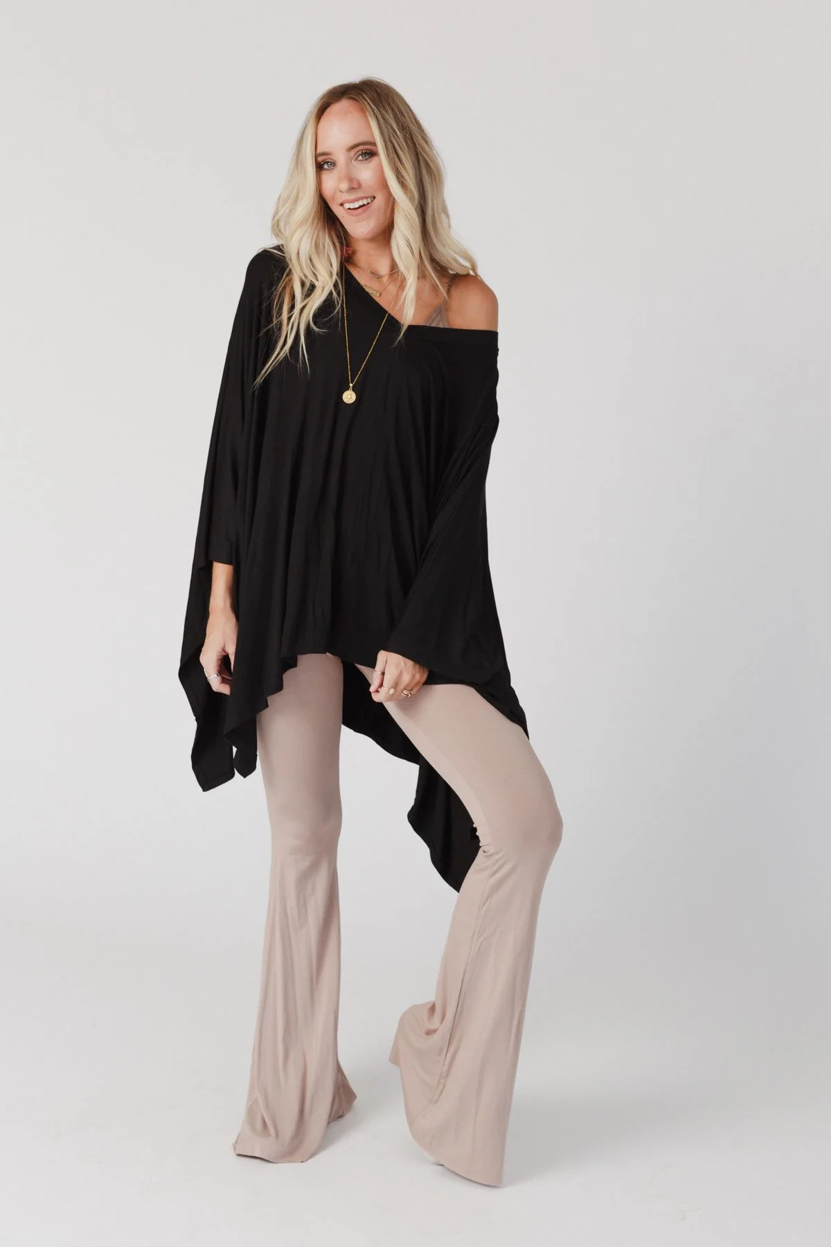 Cher Solid Raw Edge Flare Pant - Mocha - Image 6