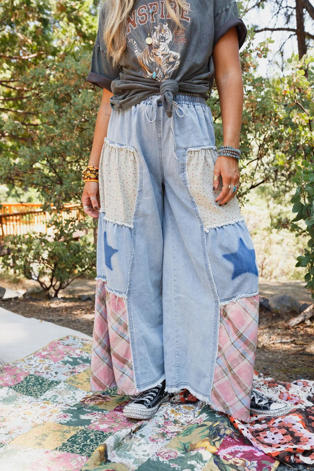 Coastal Chill Wide Leg Pants - Denim Multi - Image 3