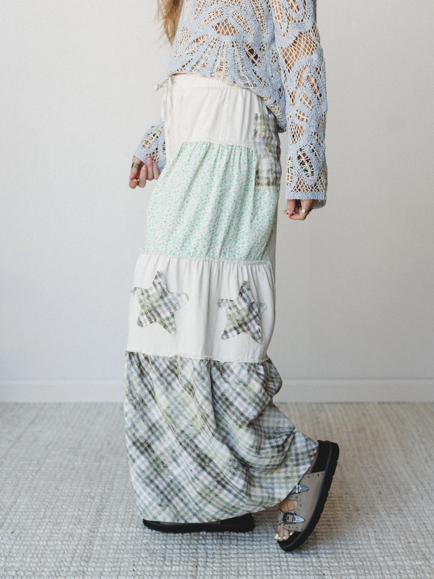 Coastal Chill Wide Leg Pants - Oatmilk Multi - Image 2