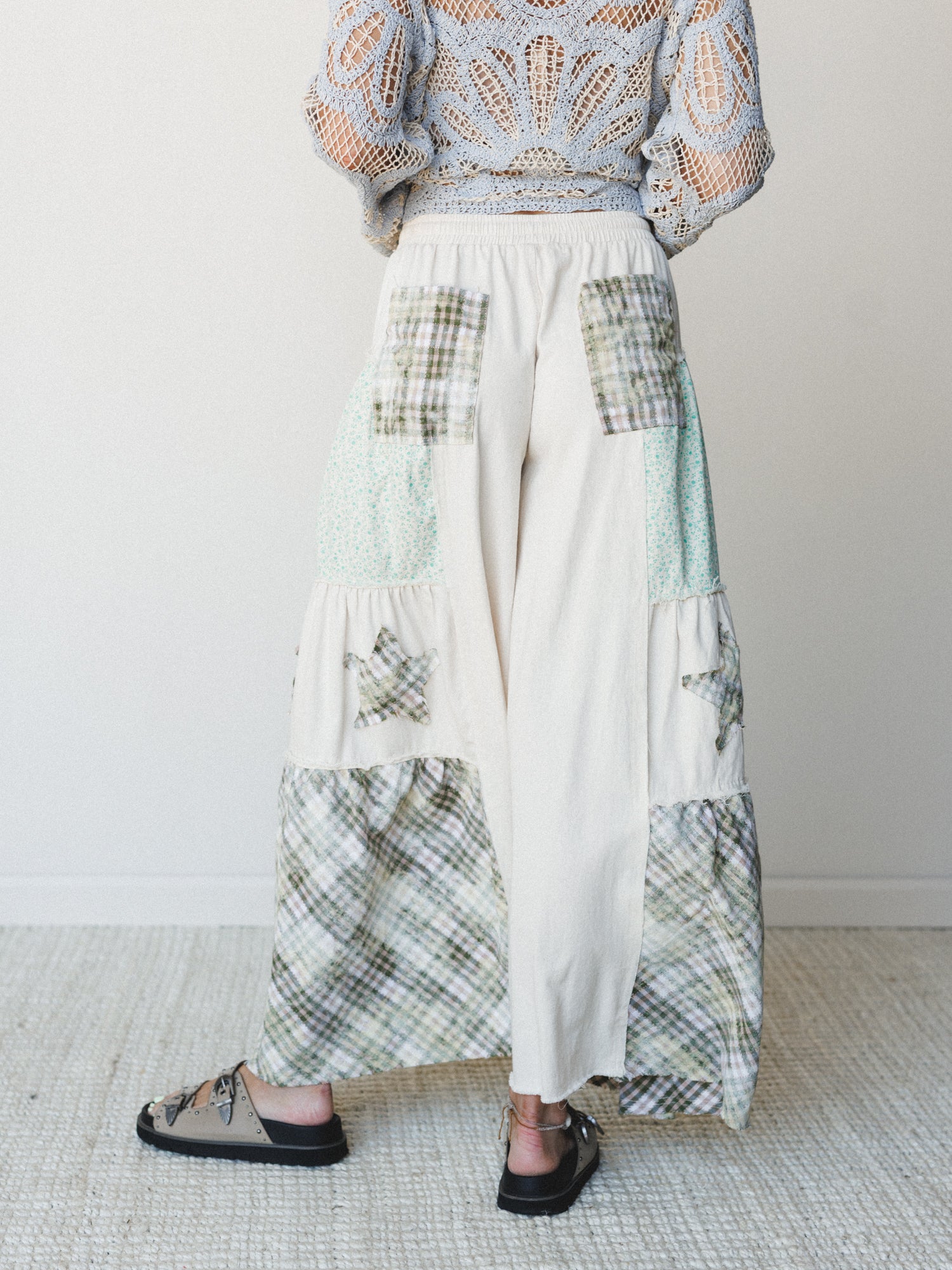 Coastal Chill Wide Leg Pants - Oatmilk Multi - Image 4