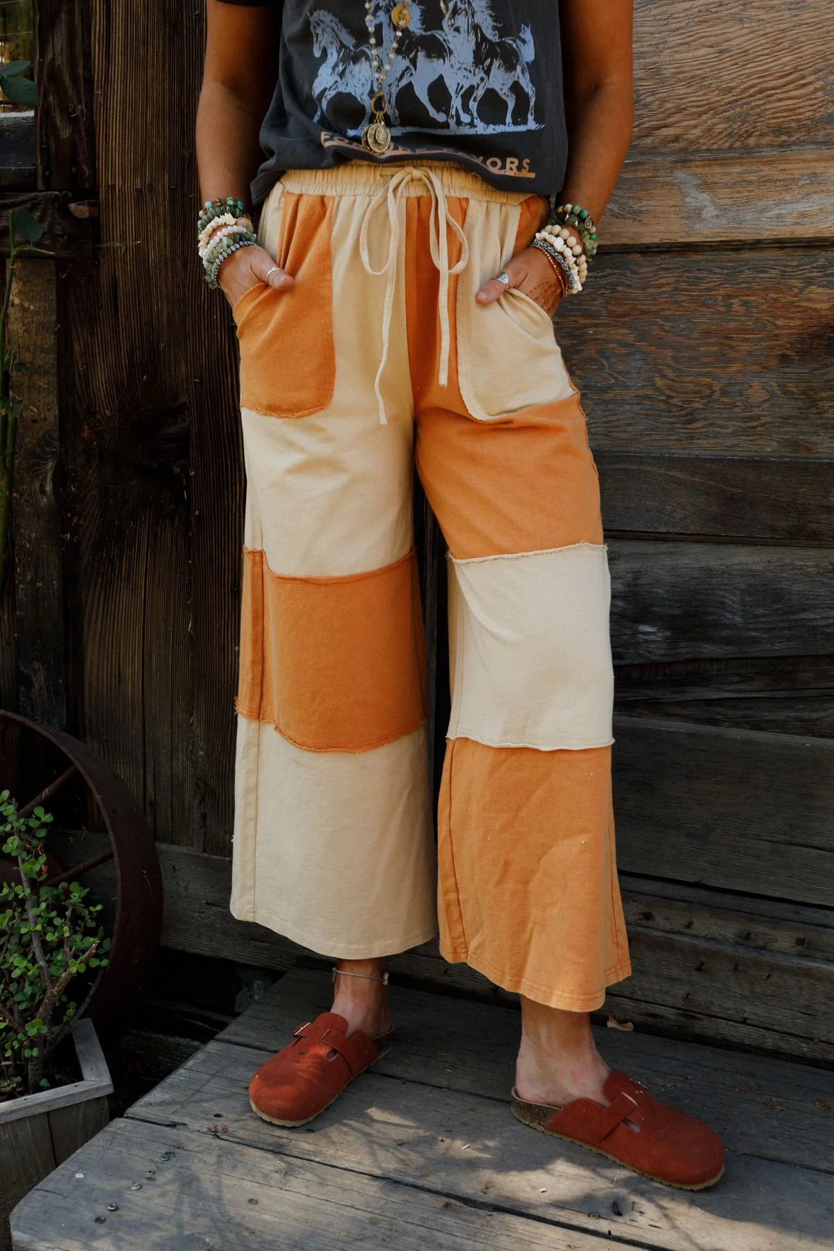 Coastal Colorblock Pants - Camel - Image 5